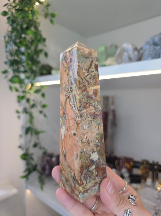 Rare High Grade Dolomite Tower (with Hematite, Chlorite, Chalcedony, Silica Mineral Inclusions) from Chihuahua, Mexico - C