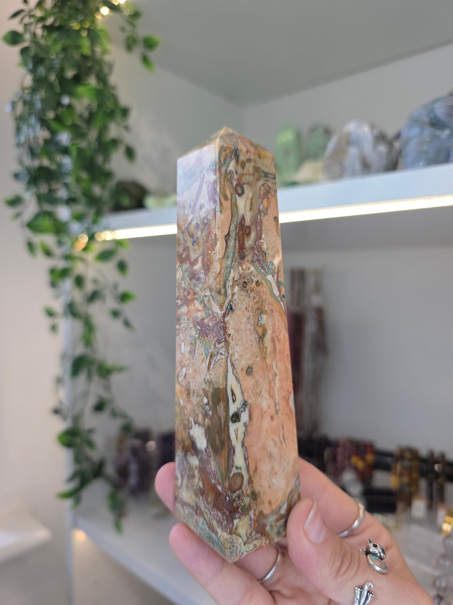 Rare High Grade Dolomite Tower (with Hematite, Chlorite, Chalcedony, Silica Mineral Inclusions) from Chihuahua, Mexico - C
