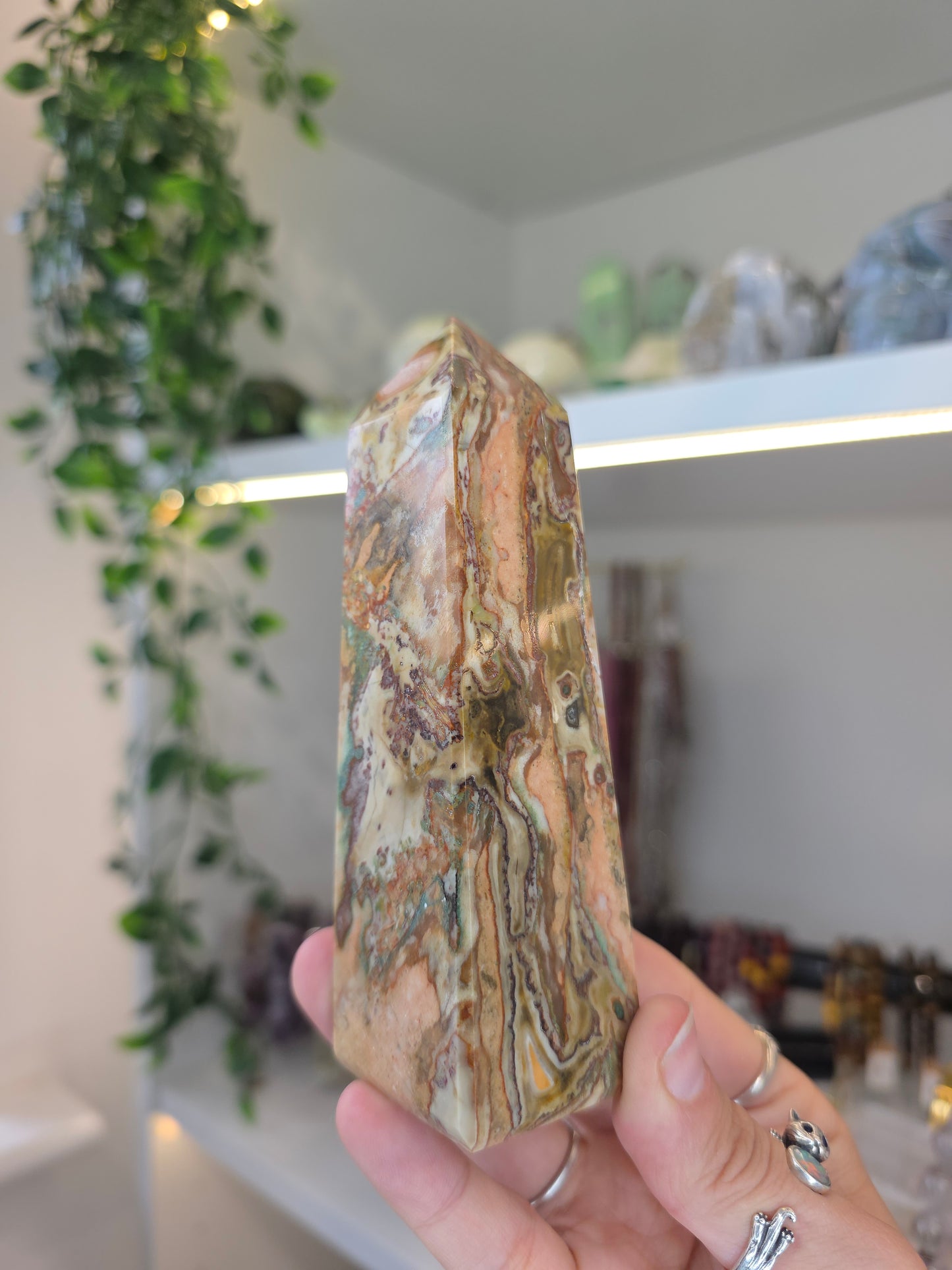 Rare High Grade Dolomite Tower (with Hematite, Chlorite, Chalcedony, Silica Mineral Inclusions) from Chihuahua, Mexico - E