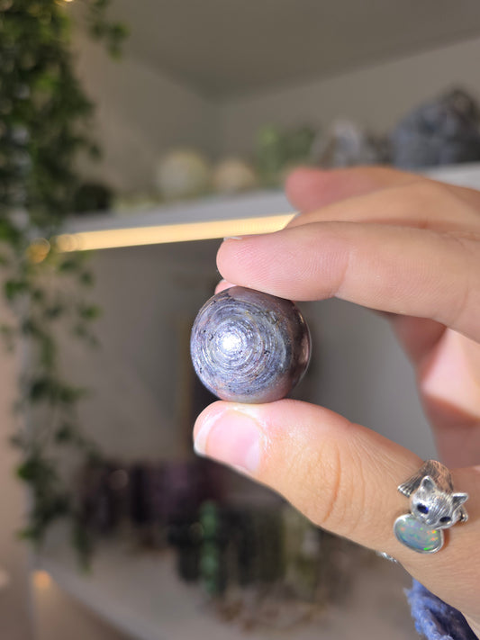 Ruby Sapphire Corundum Spheres - UV Reactive Natural Ruby, Silver Flash Sapphire