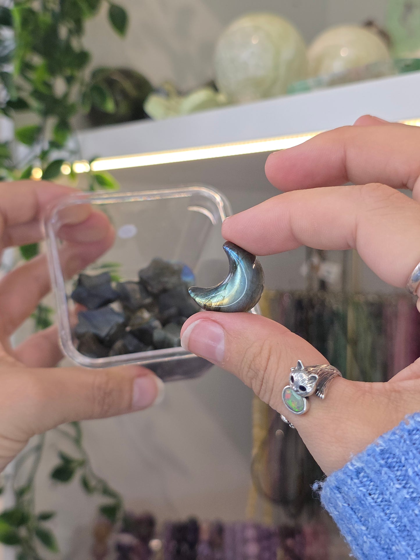 Mini Labradorite Stars and Moons