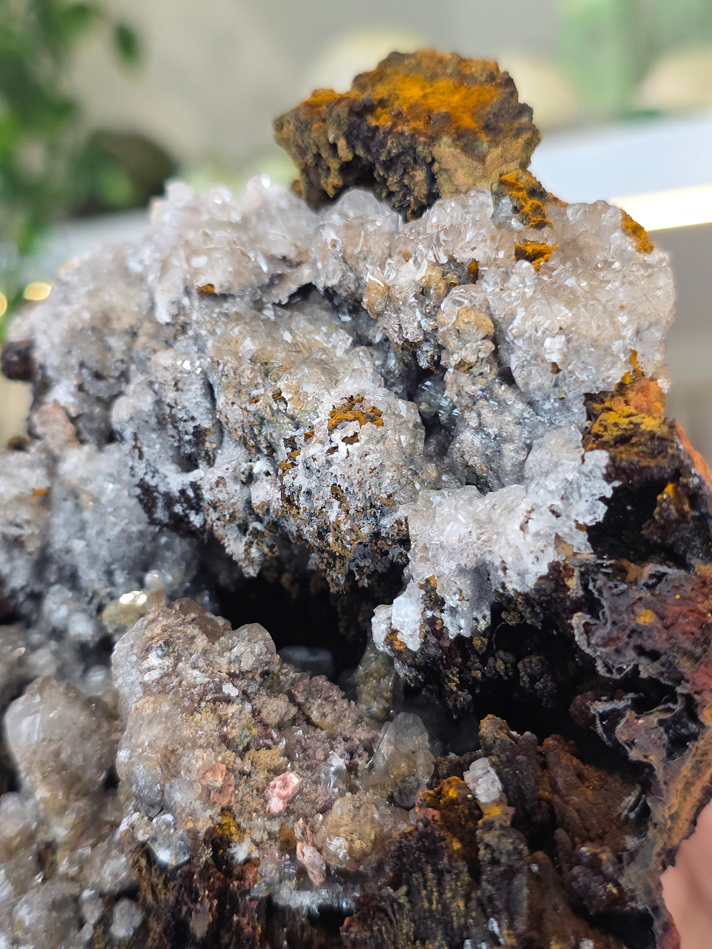 Hemimorphite, Smithsonite with Goethite Specimen Santa Eulalia, Chihuahua, Mexico - A
