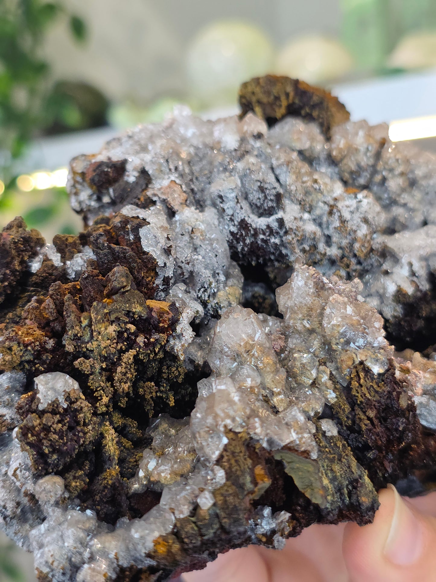 Hemimorphite, Smithsonite with Goethite Specimen Santa Eulalia, Chihuahua, Mexico - A