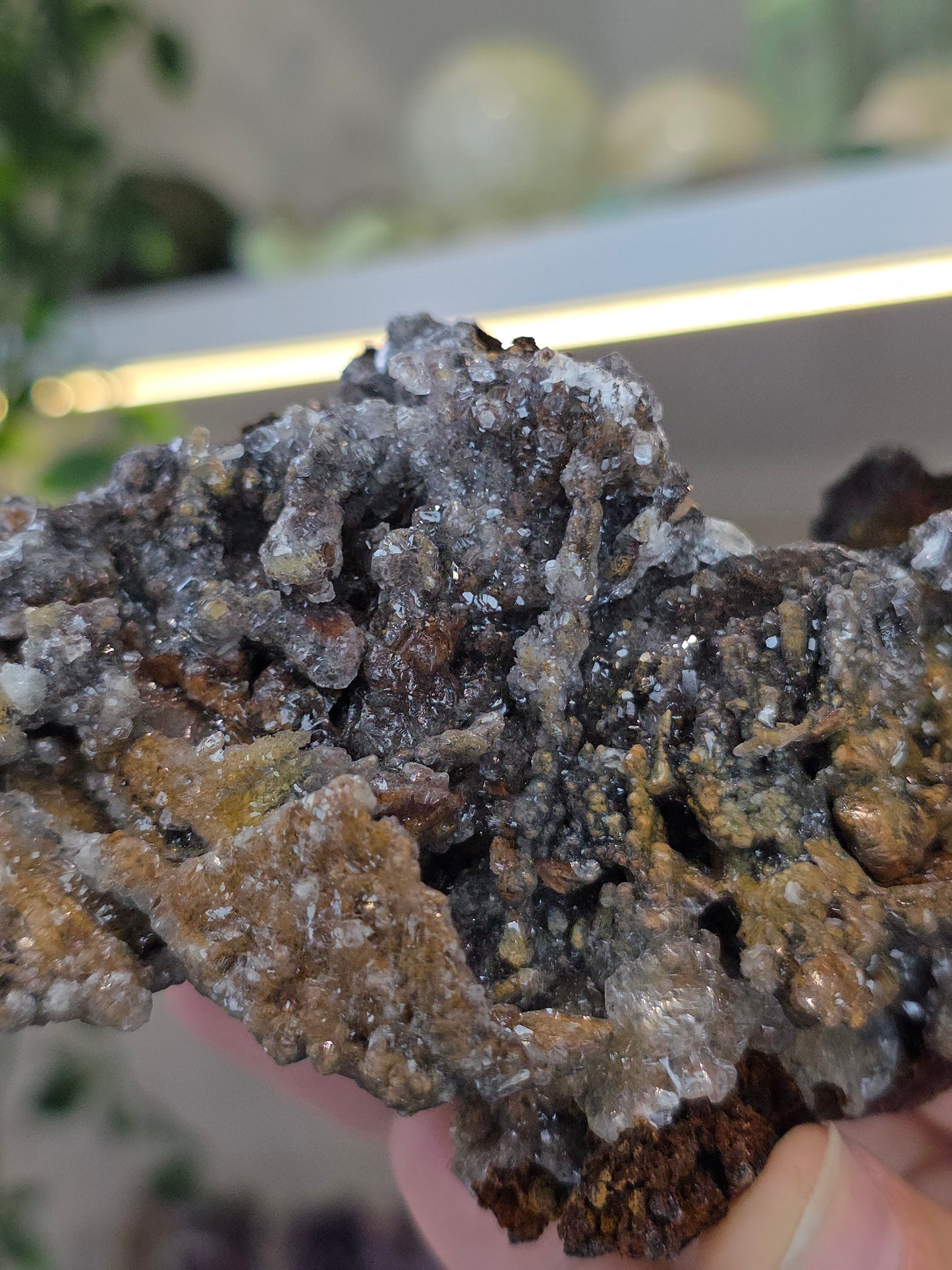 Hemimorphite, Smithsonite with Goethite Specimen Santa Eulalia, Chihuahua, Mexico - B