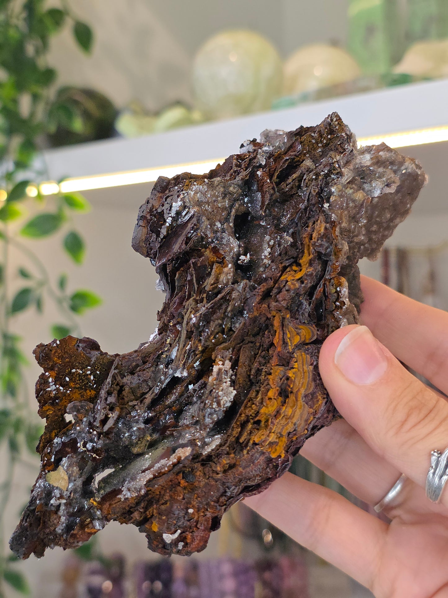 Hemimorphite, Smithsonite with Goethite Specimen Santa Eulalia, Chihuahua, Mexico - B