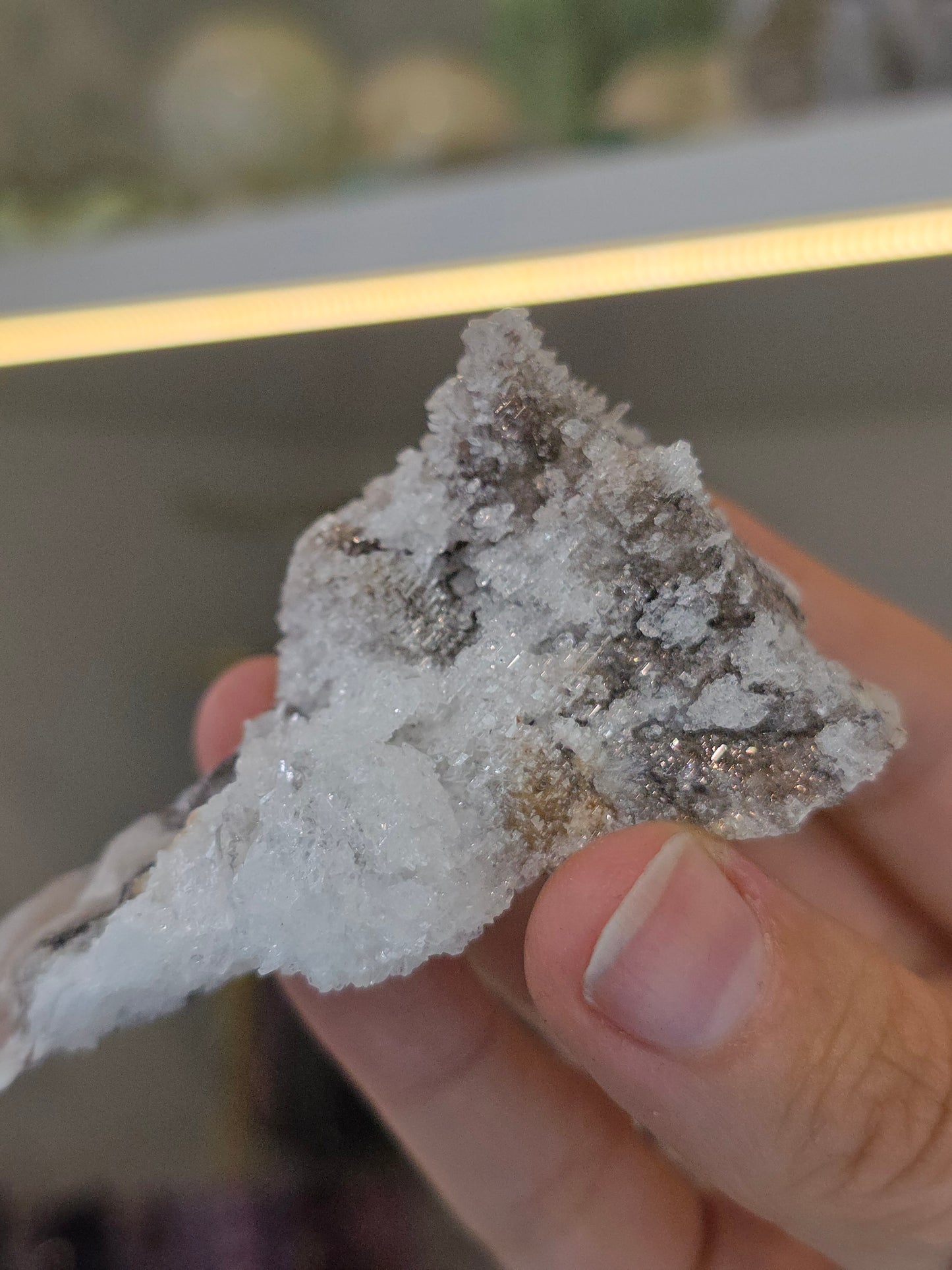 Dogtooth Calcite on Fluorite with Sparkly Selenite Coating Santa Eulalia, Chihuahua, Mexico - C