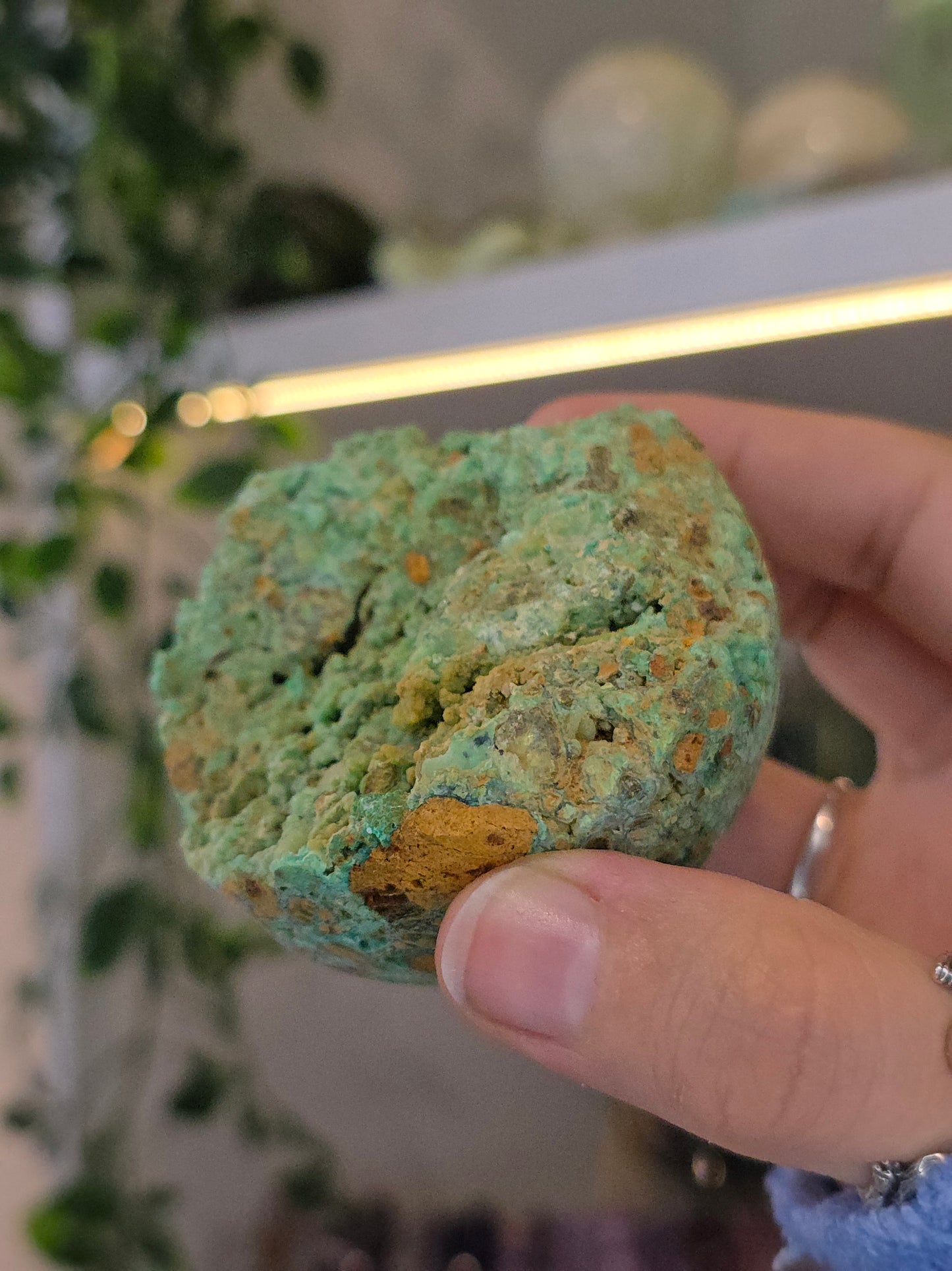 Smithsonite Half Raw Half Polished Sphere from Indonesia - N