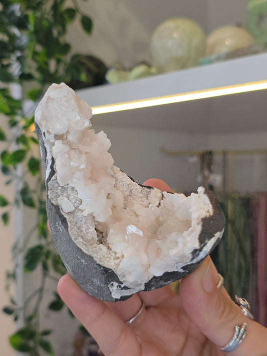 Pink Heulandite with Stilbite on Basalt Matrix from Mumbai, Maharashtra, India - A