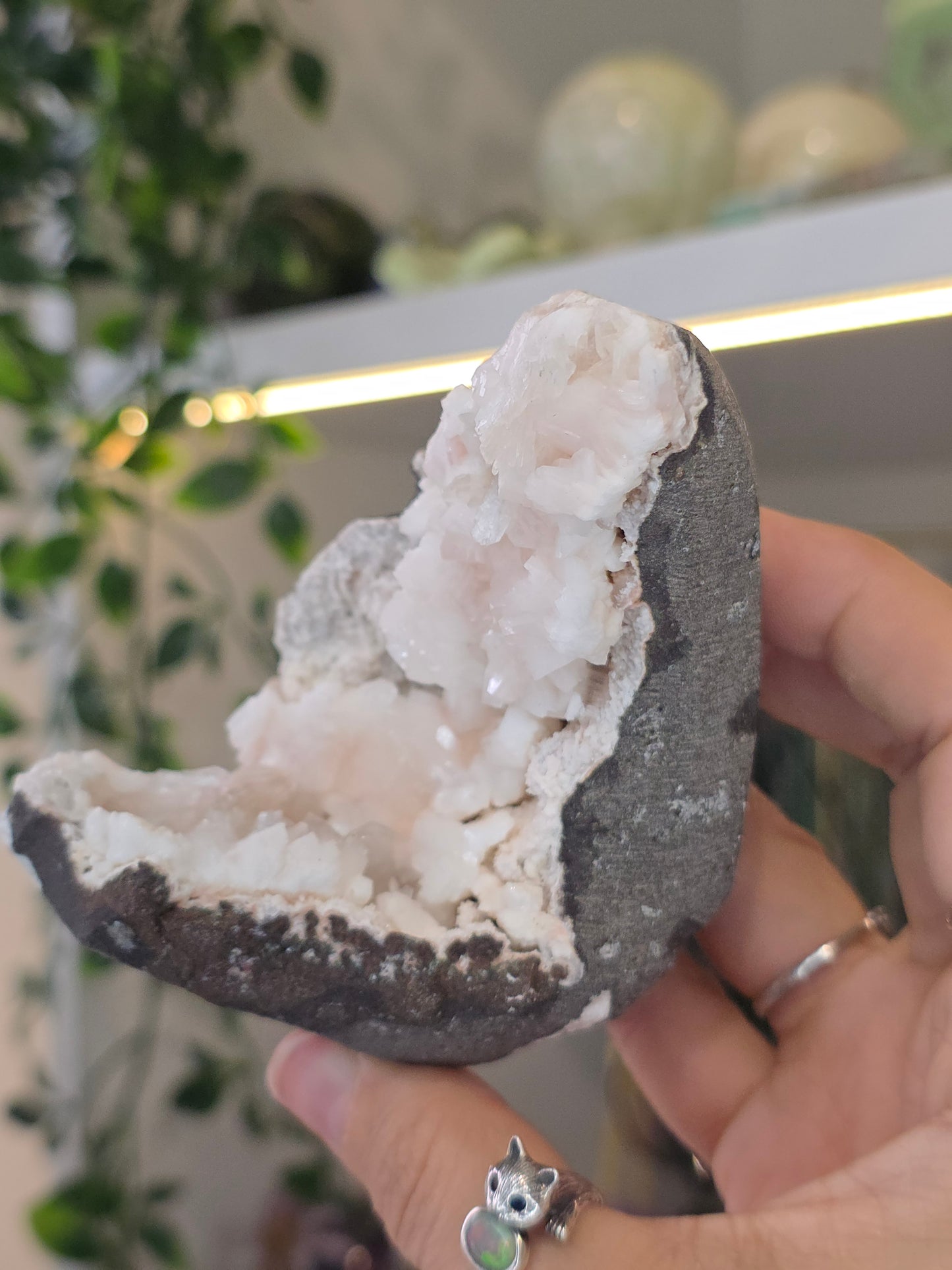 Pink Heulandite with Stilbite on Basalt Matrix from Mumbai, Maharashtra, India - A