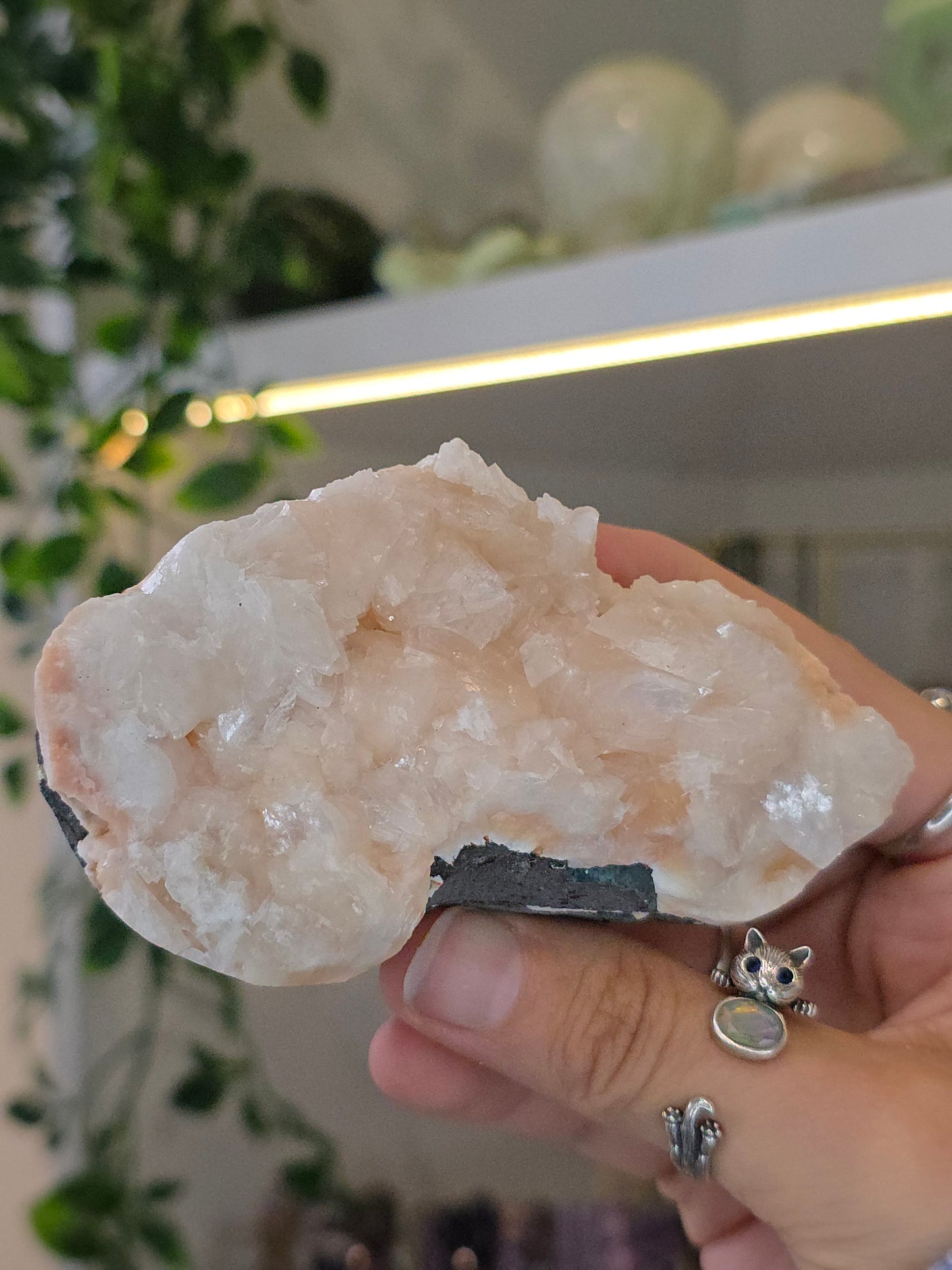 Pink Heulandite with Stilbite on Basalt Matrix from Mumbai, Maharashtra, India - C