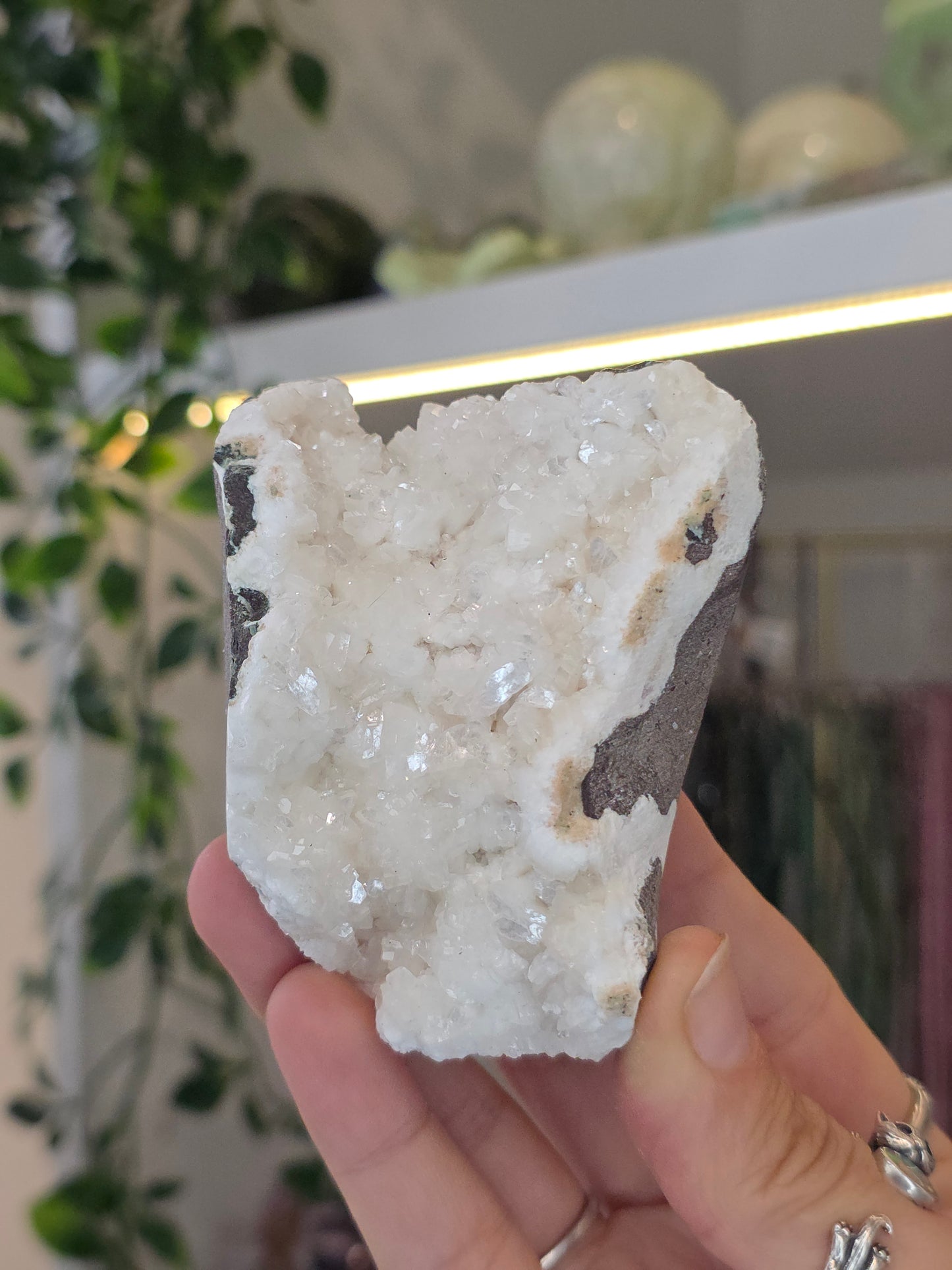 Pink Heulandite with Stilbite on Basalt Matrix from Mumbai, Maharashtra, India - F
