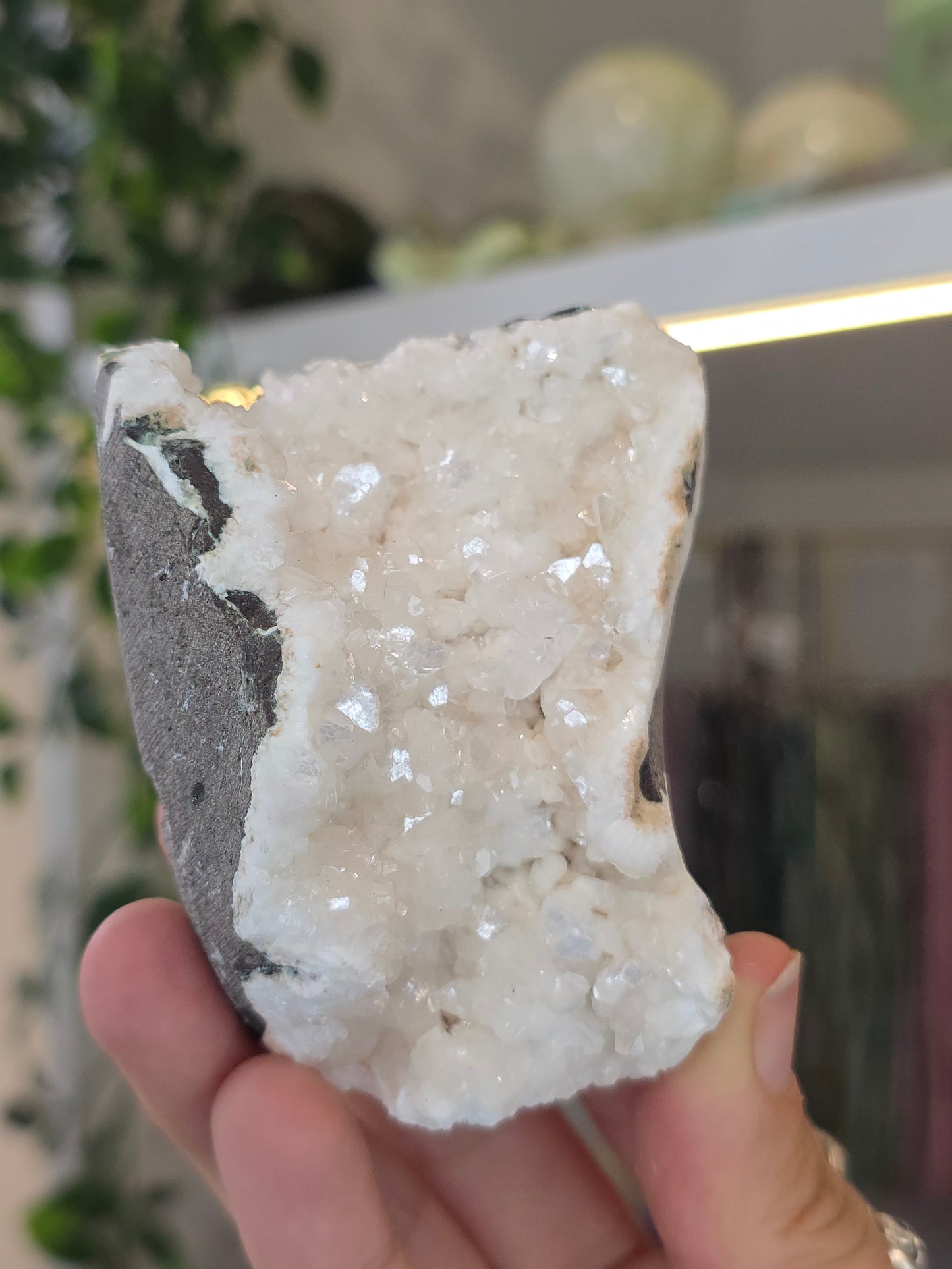 Pink Heulandite with Stilbite on Basalt Matrix from Mumbai, Maharashtra, India - F