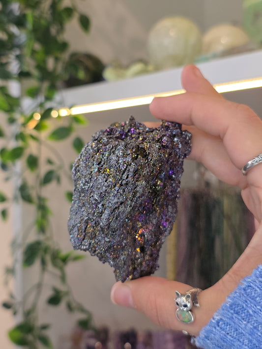 Aura Coated Berthierite Specimen - A