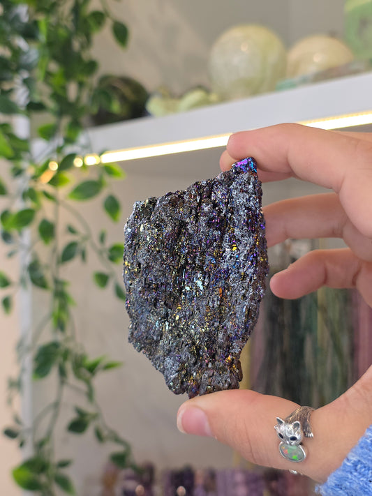 Aura Coated Berthierite Specimen - A