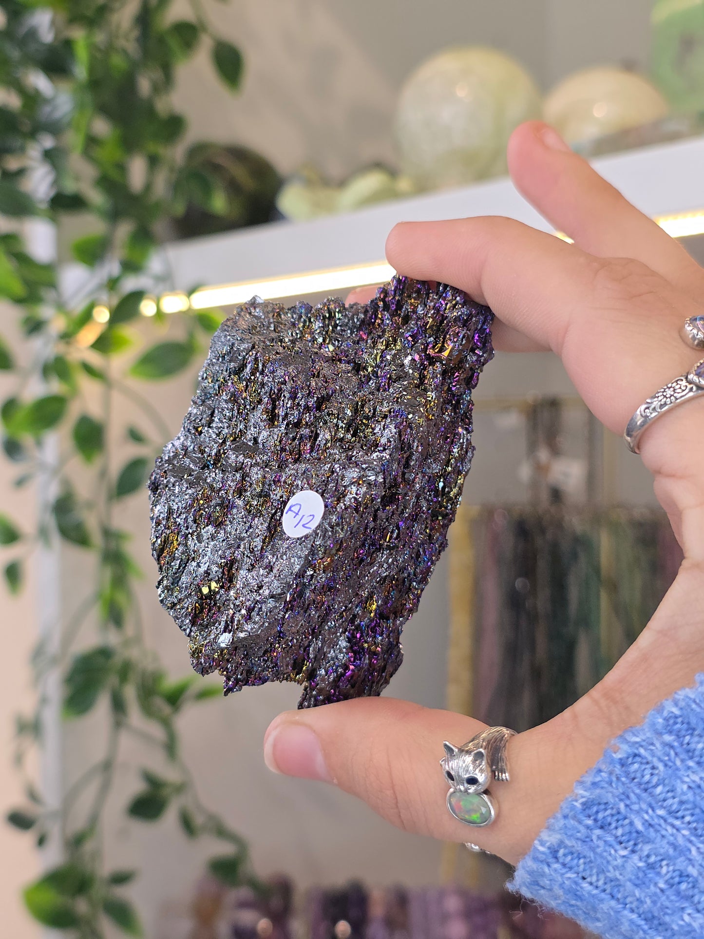 Aura Coated Berthierite Specimen - A