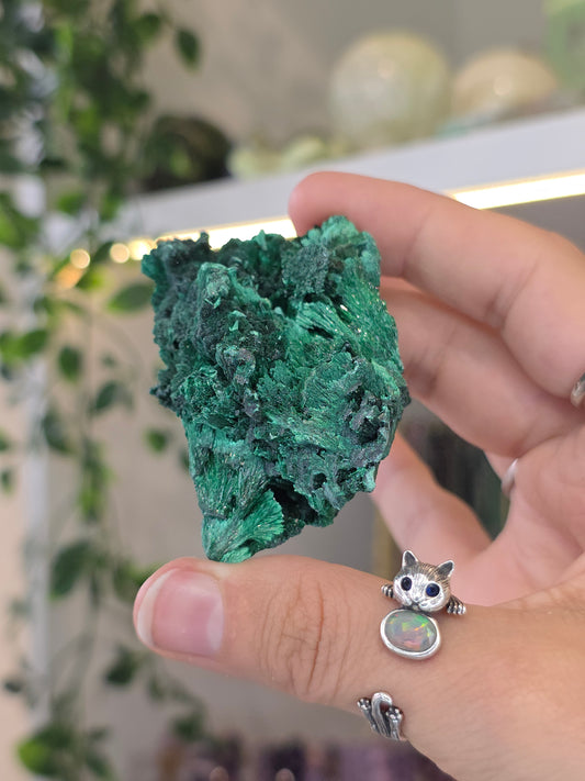 Velvet Fibrous Malachite Specimen from Fujian, China - B