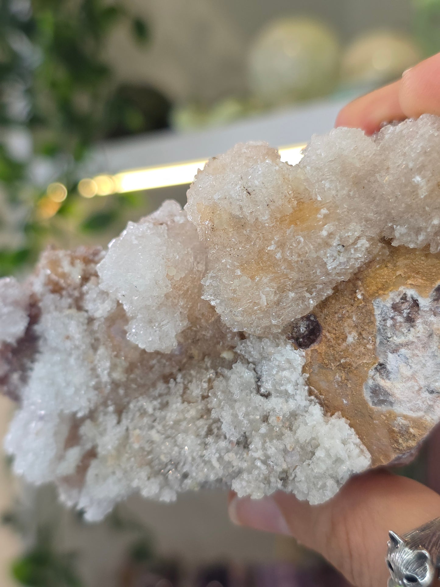 Calcite with Sparkly Selenite Coating from Santa Eulalia, Chihuahua, Mexico - B