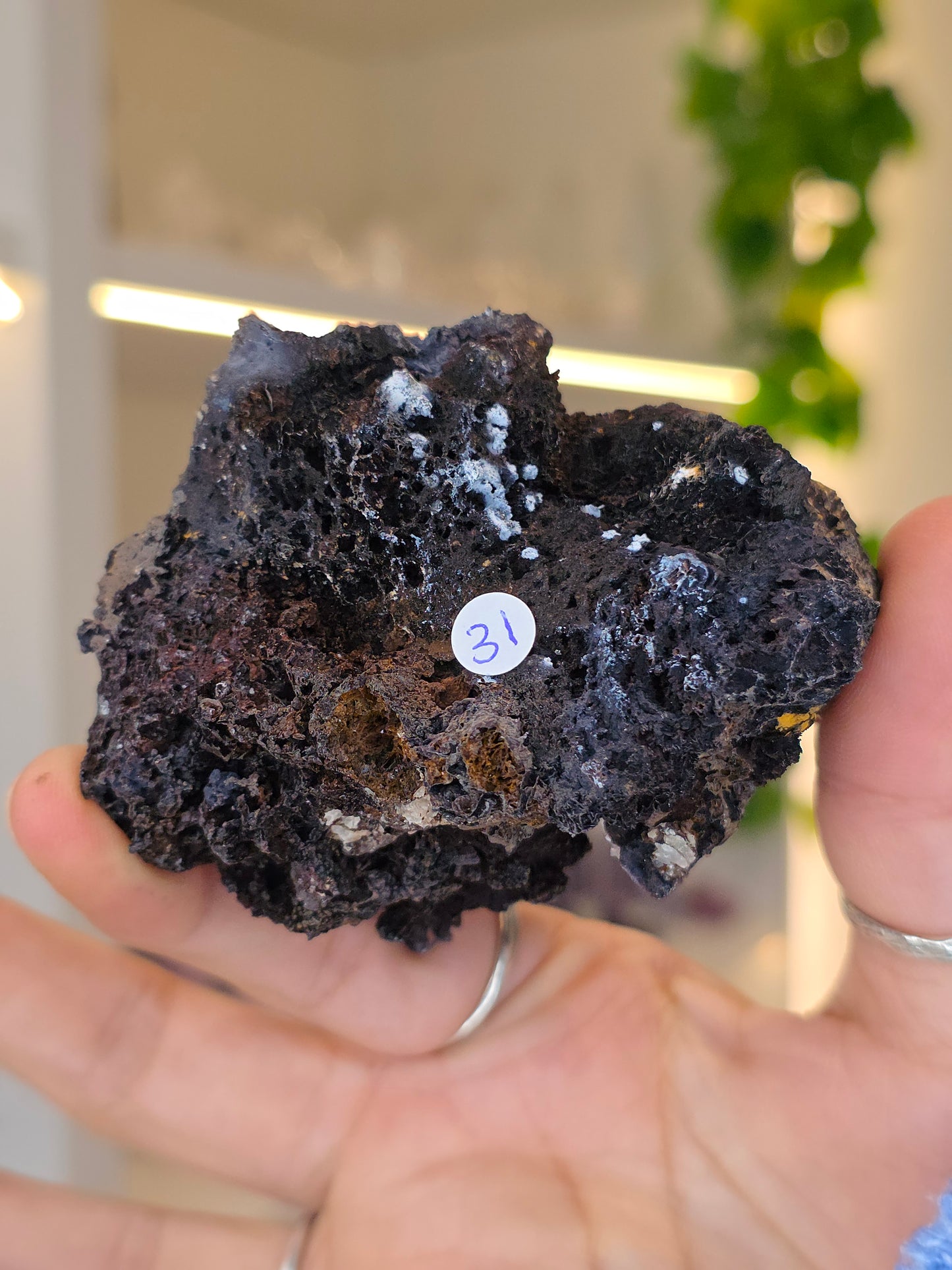 Aragonite on Chalcedony Goethite from Santa Eulalia, Chihuahua, Mexico - A