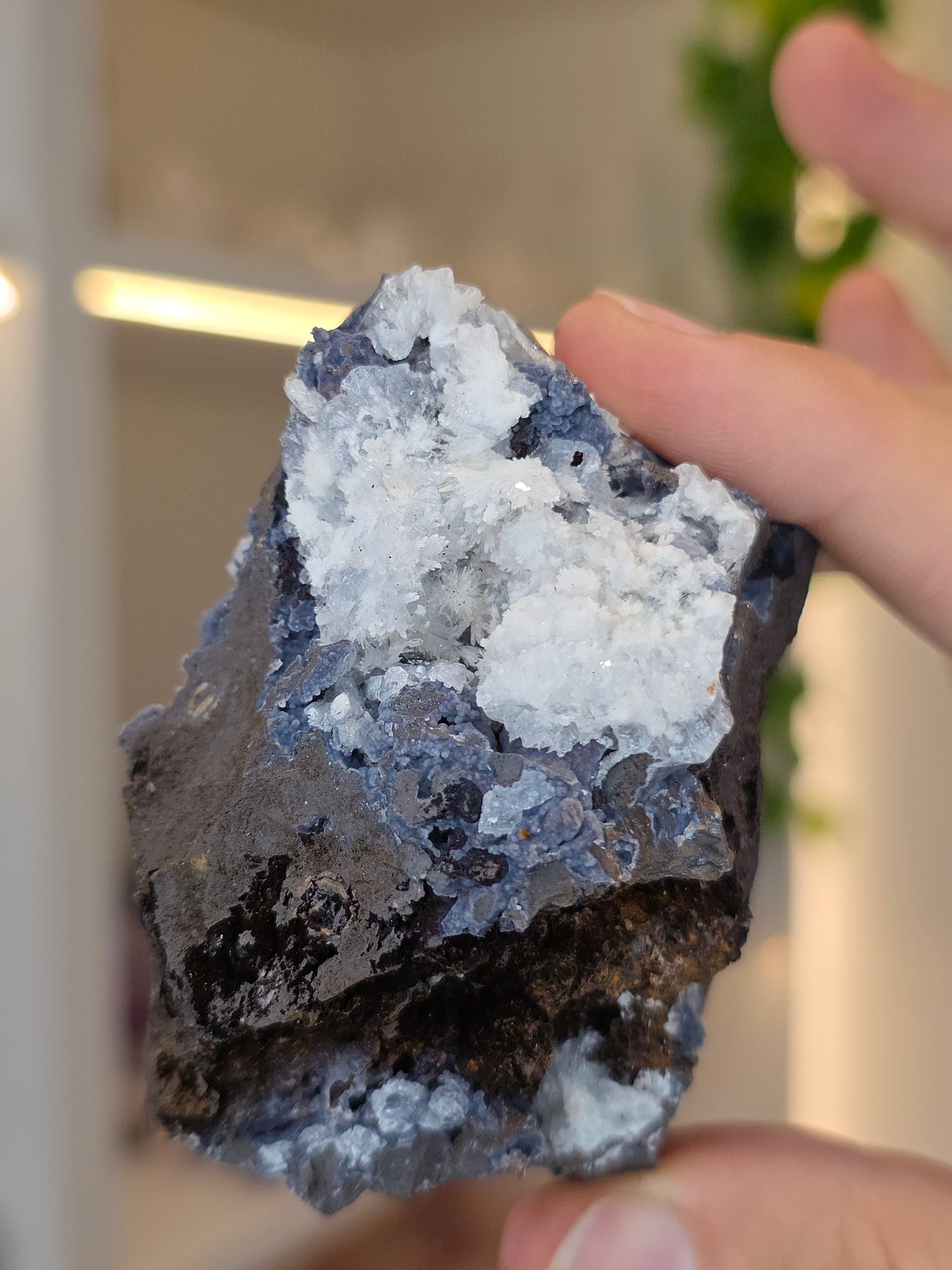 Aragonite on Chalcedony Goethite from Santa Eulalia, Chihuahua, Mexico - B
