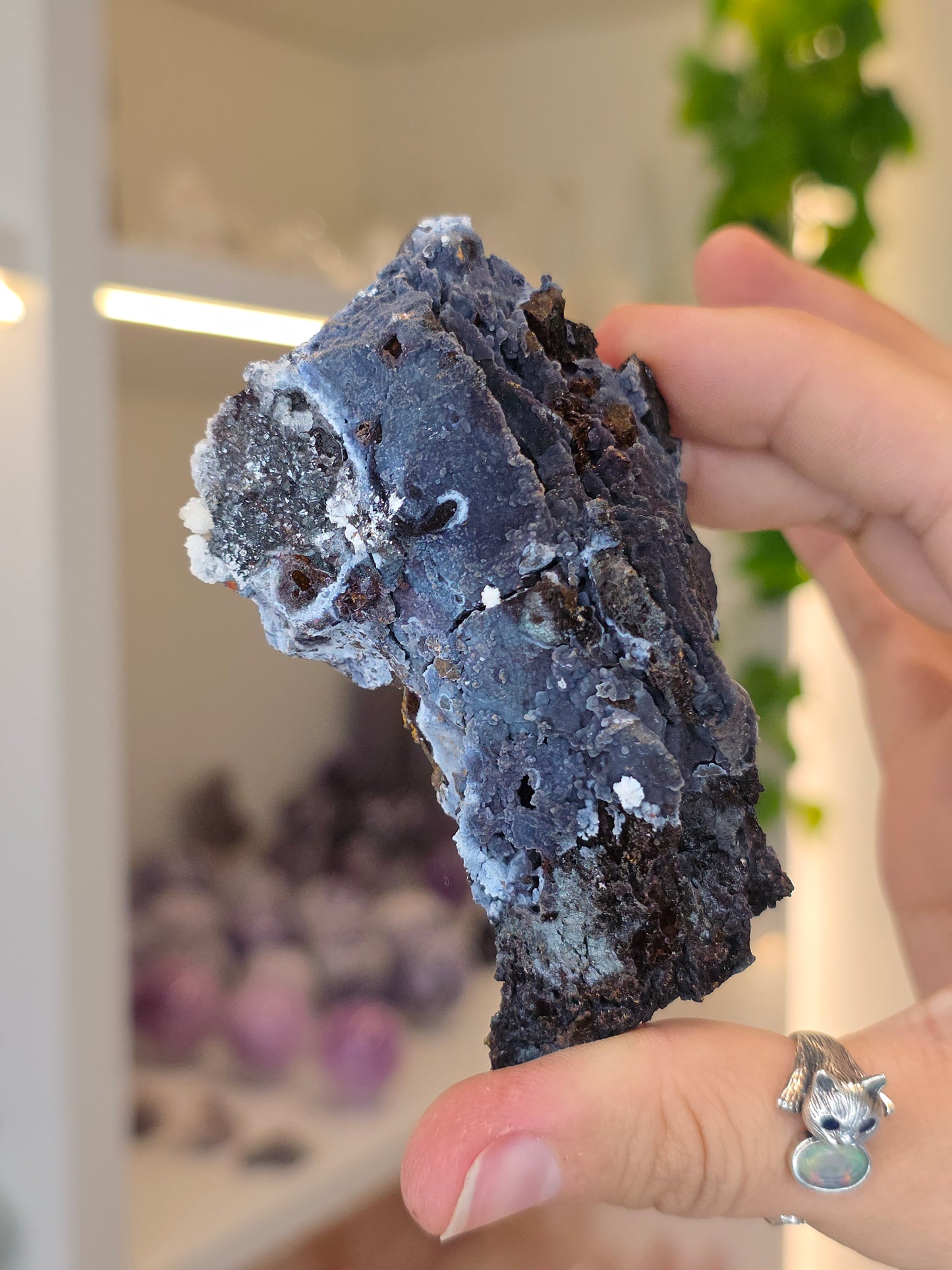 Aragonite on Chalcedony Goethite from Santa Eulalia, Chihuahua, Mexico - C
