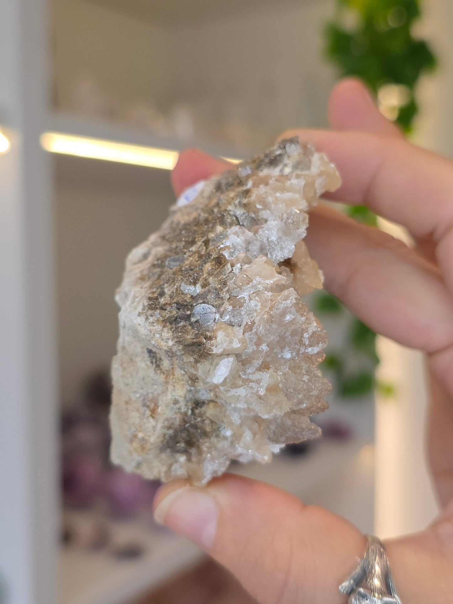 Selenite on Dogtooth Calcite from Santa Eulalia, Chihuahua, Mexico - I