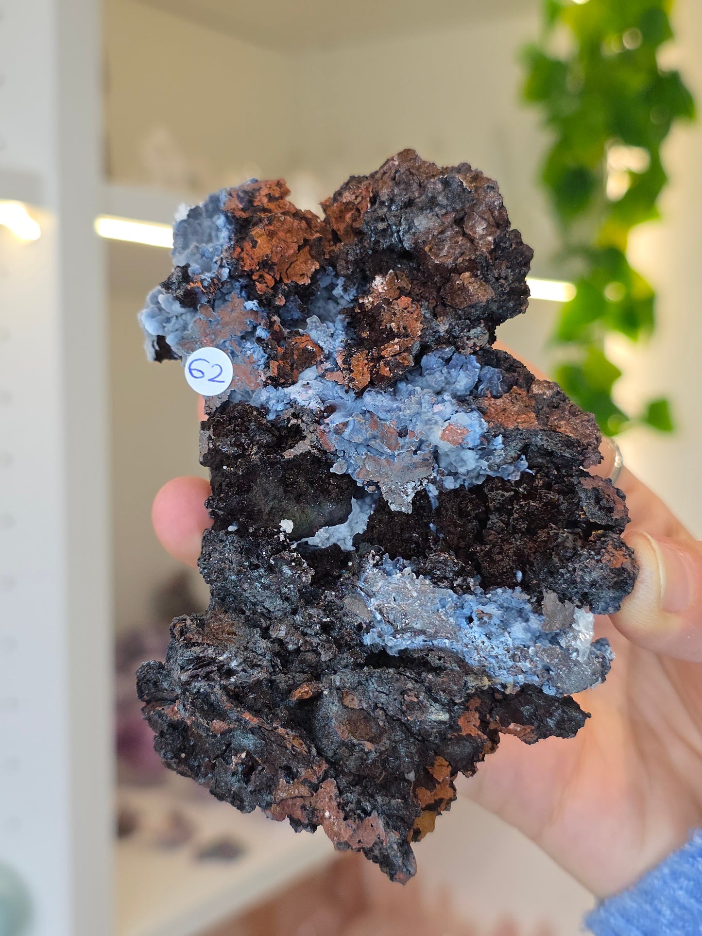 Aragonite on Chalcedony Goethite from Santa Eulalia, Chihuahua, Mexico - D