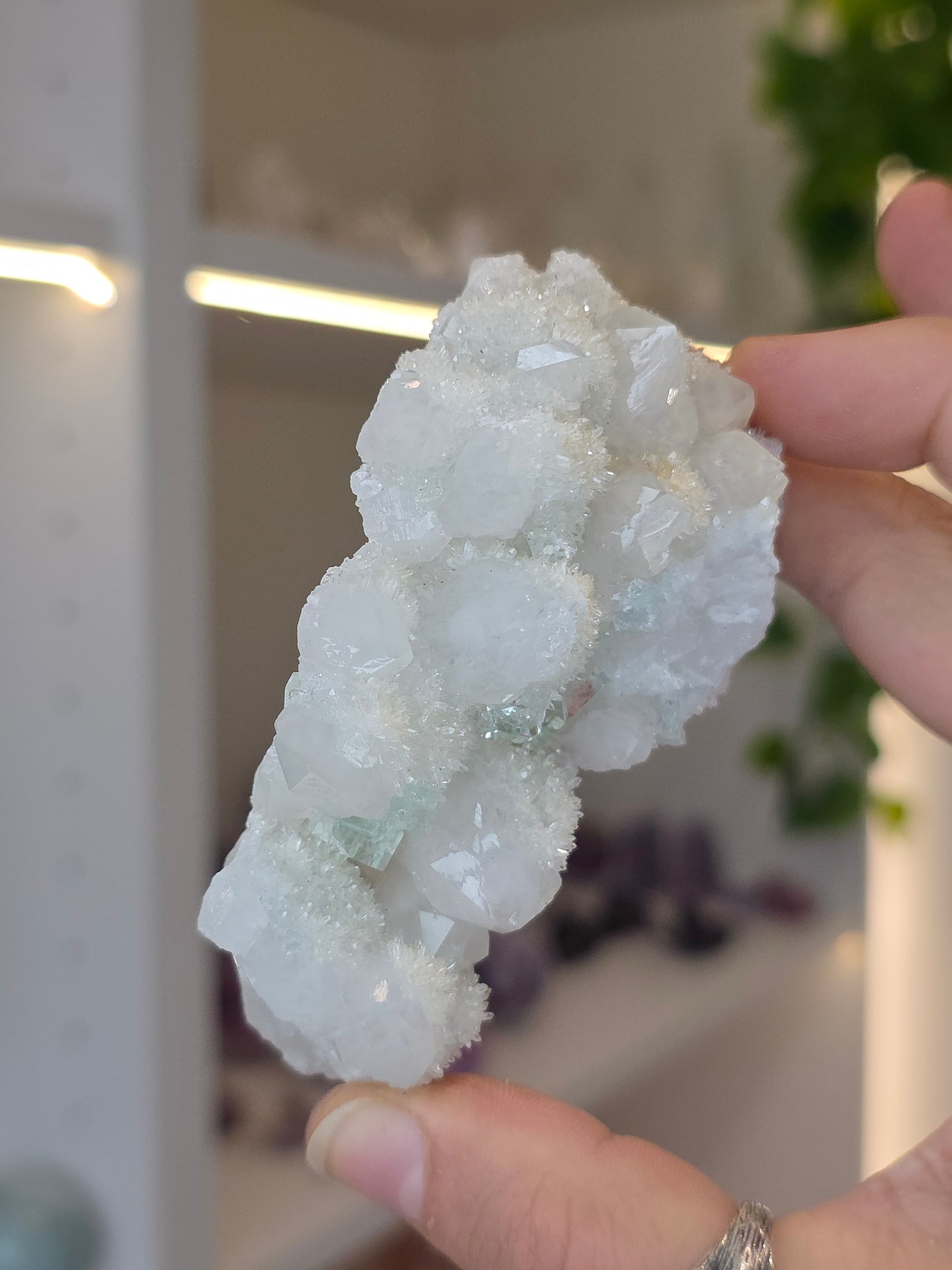 XHL Fluorite with UV Reactive Calcite on Quartz from Xianghualing Mine, Hunan Province, China - B