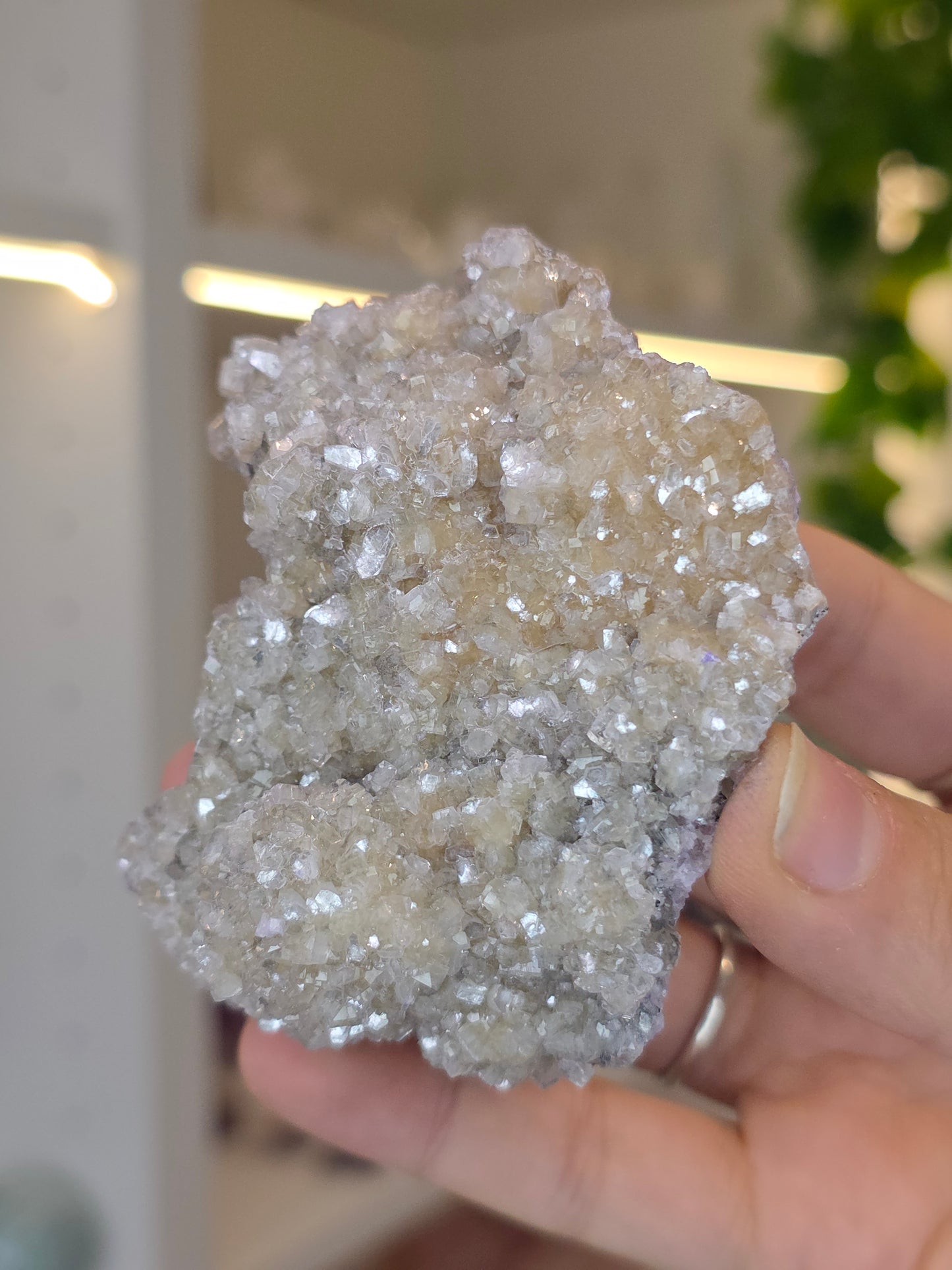 Purpurite with Apophyllite on Quartz from Namibia - A