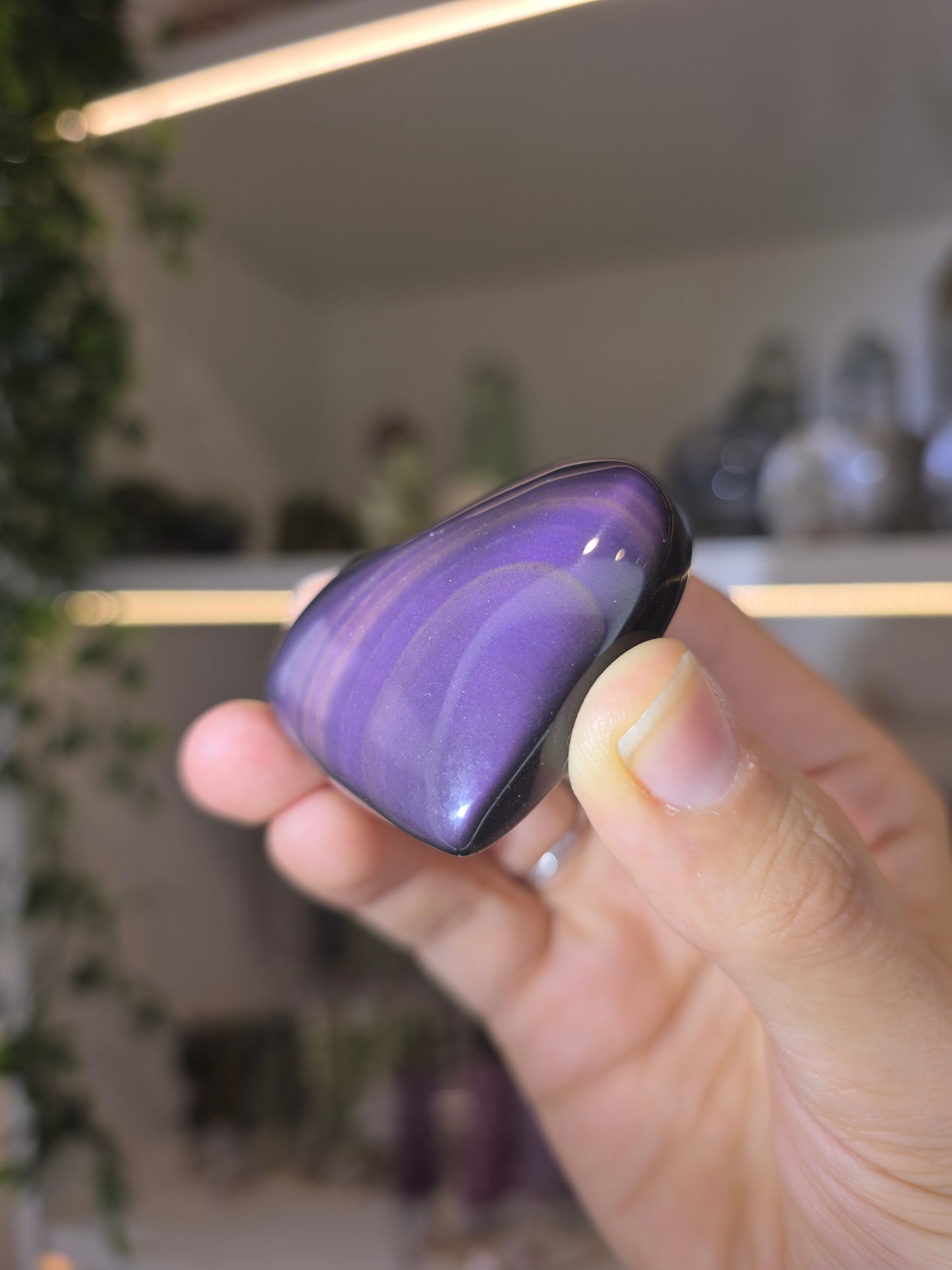 Rainbow Obsidian Hearts from Mexico