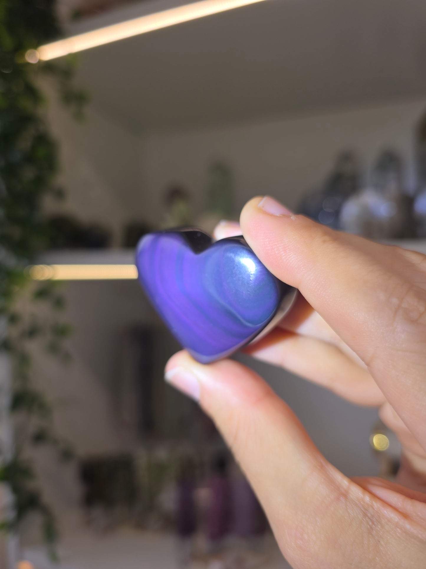 Rainbow Obsidian Hearts from Mexico