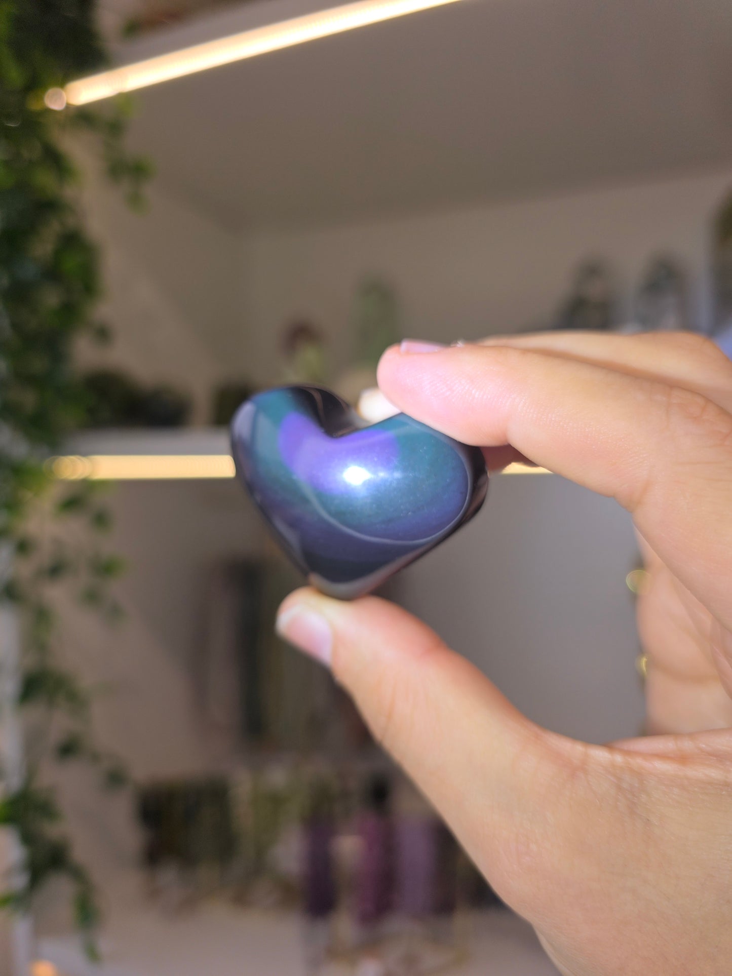 Rainbow Obsidian Hearts from Mexico