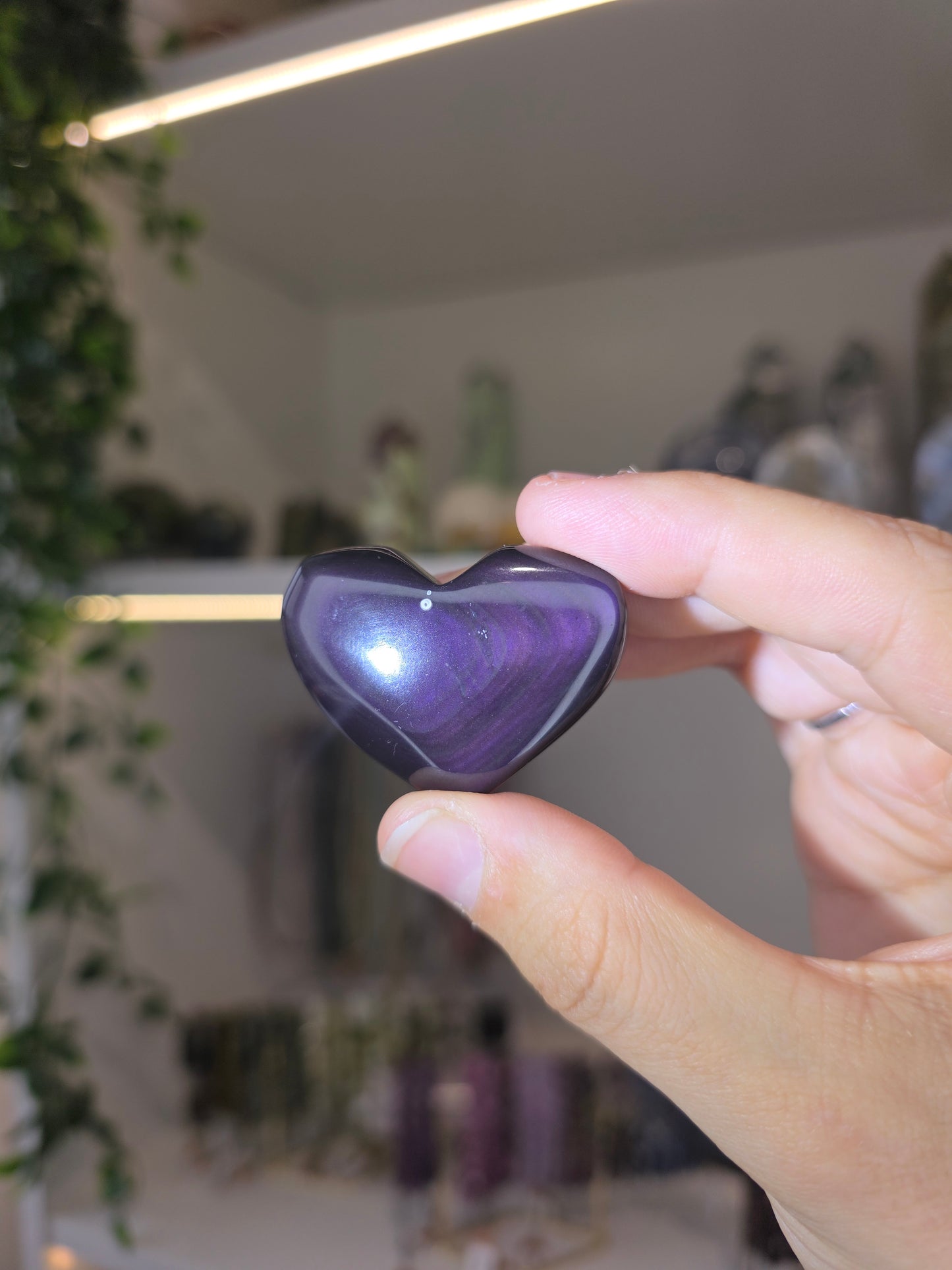 Rainbow Obsidian Hearts from Mexico