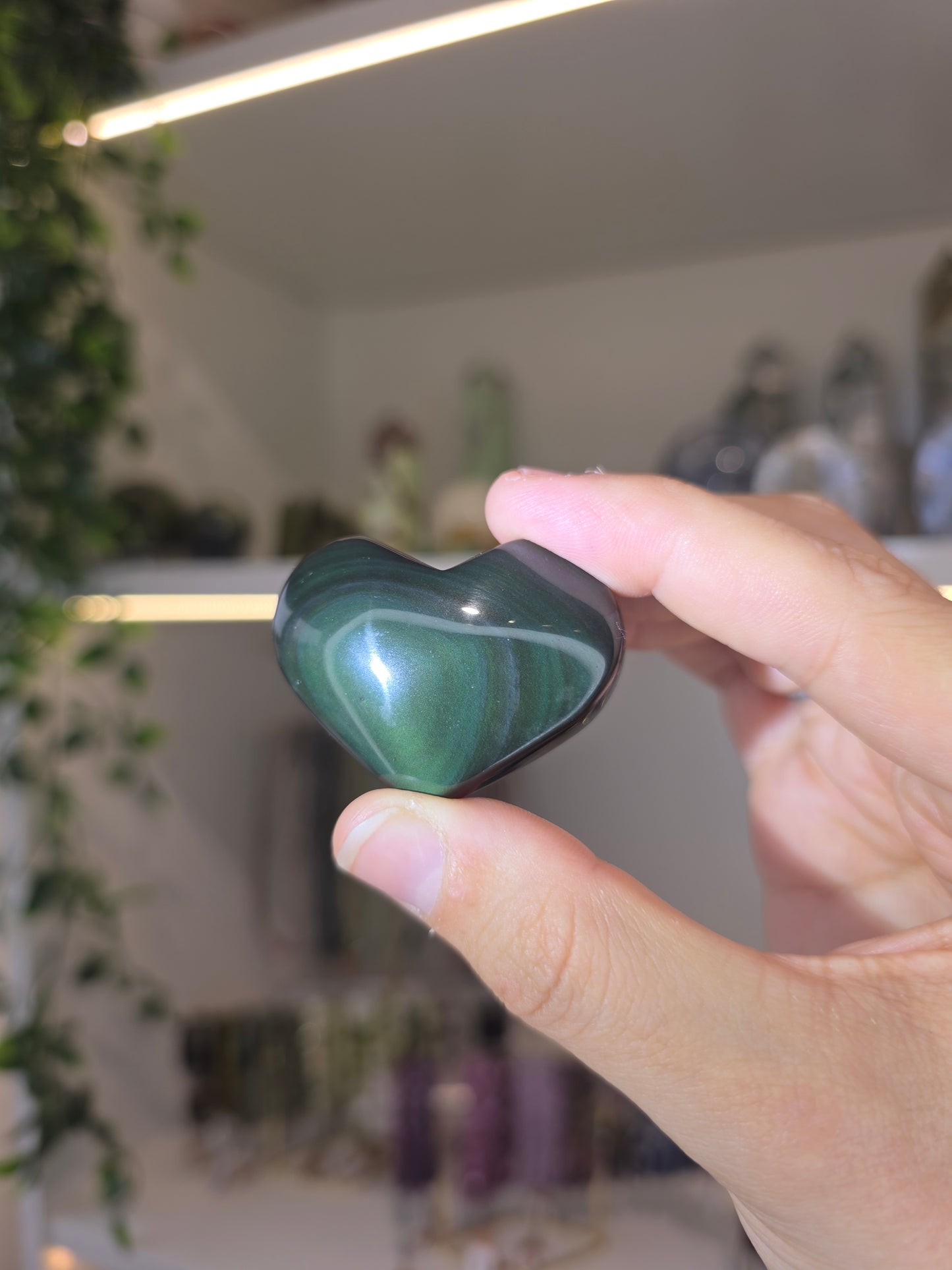 Rainbow Obsidian Hearts from Mexico