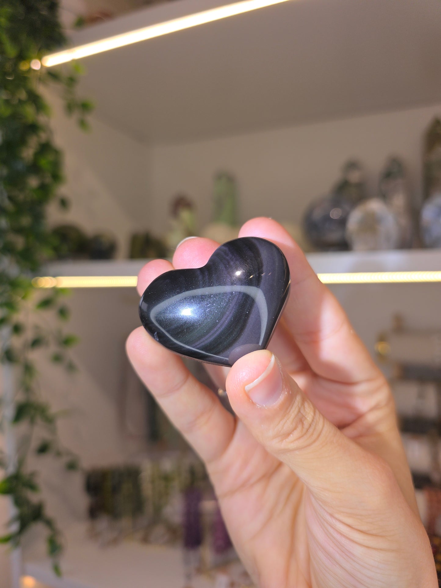Rainbow Obsidian Hearts from Mexico