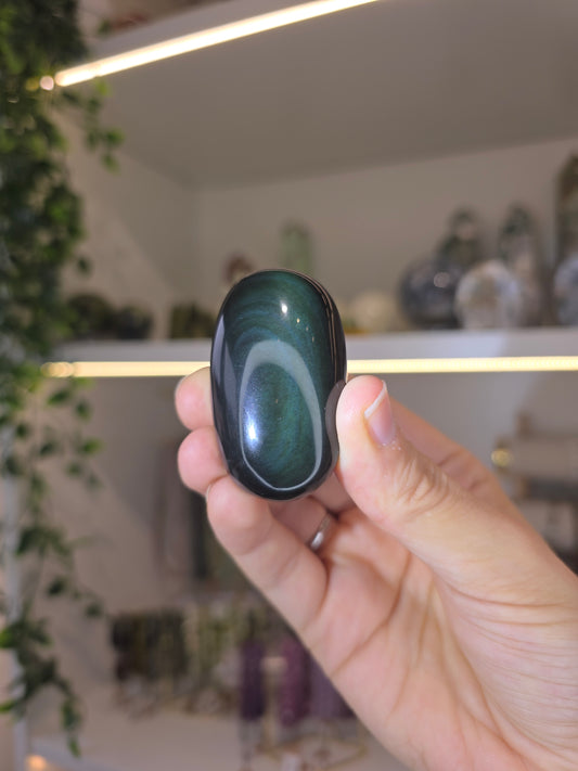 Rainbow Obsidian Palm Stones from Mexico