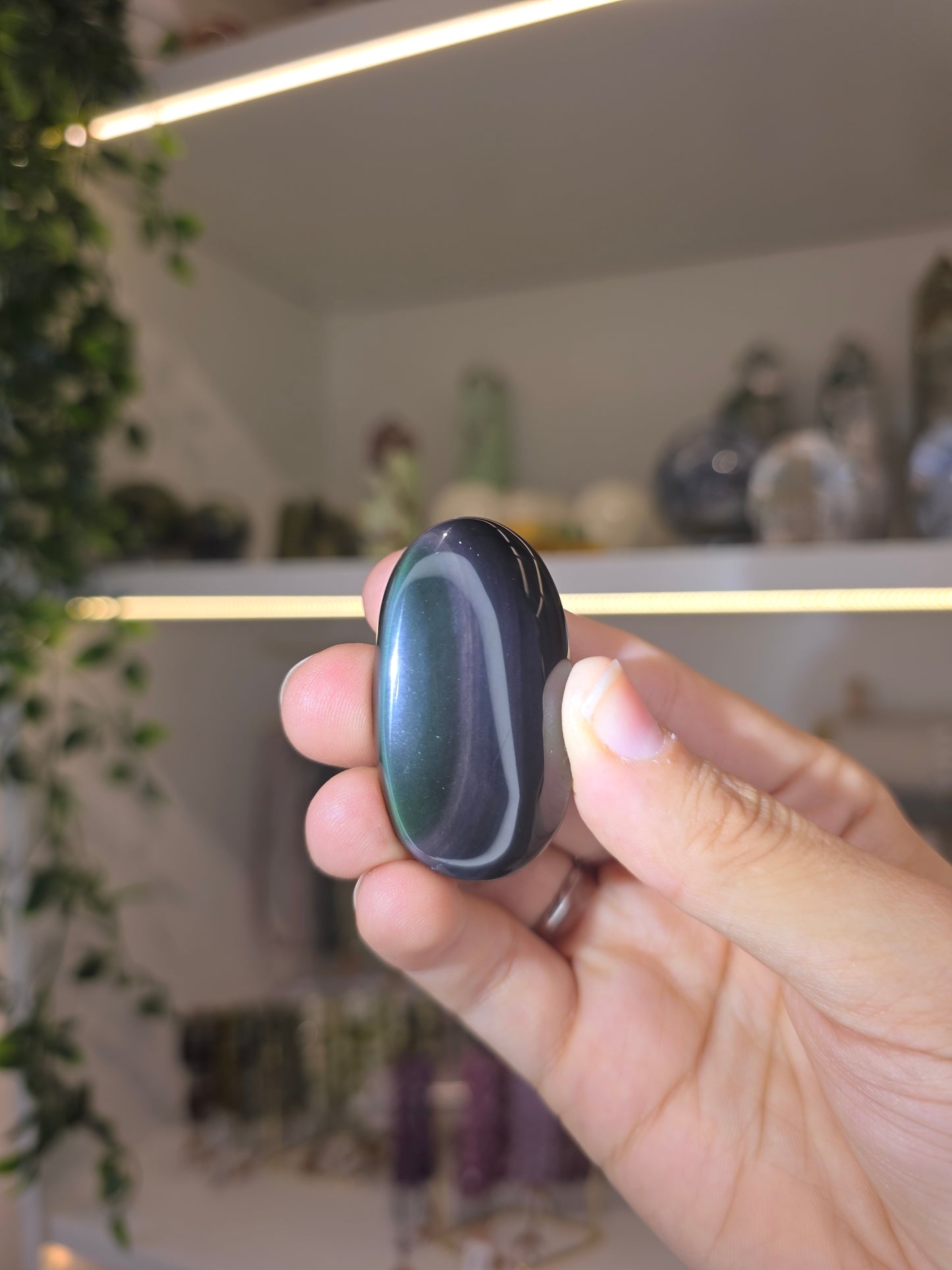 Rainbow Obsidian Palm Stones from Mexico