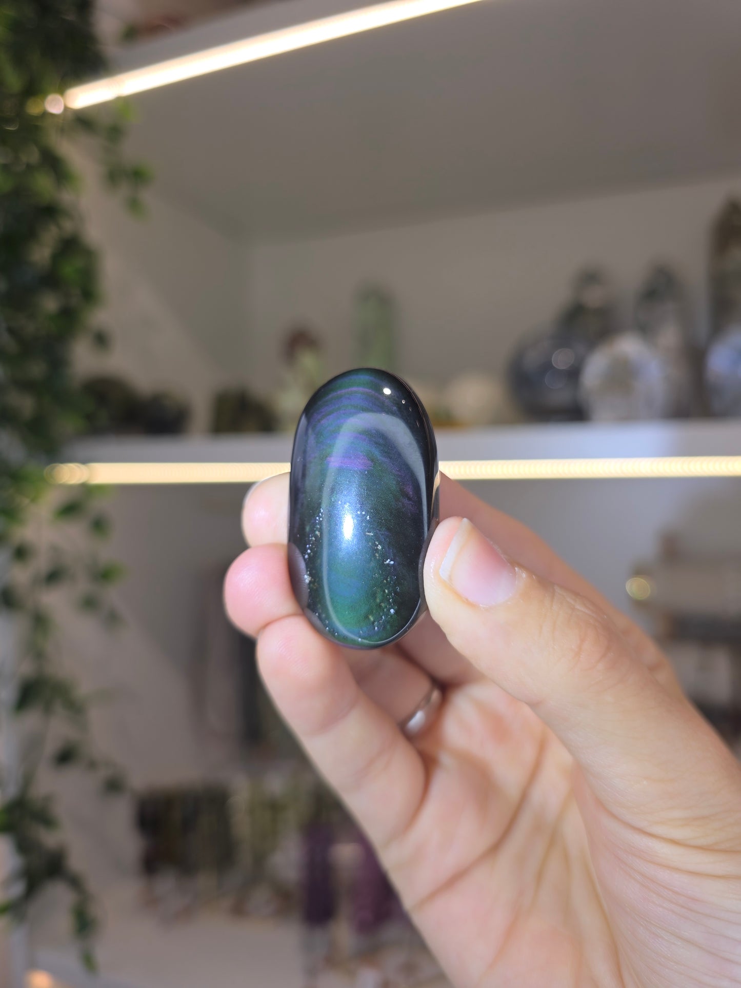 Rainbow Obsidian Palm Stones from Mexico