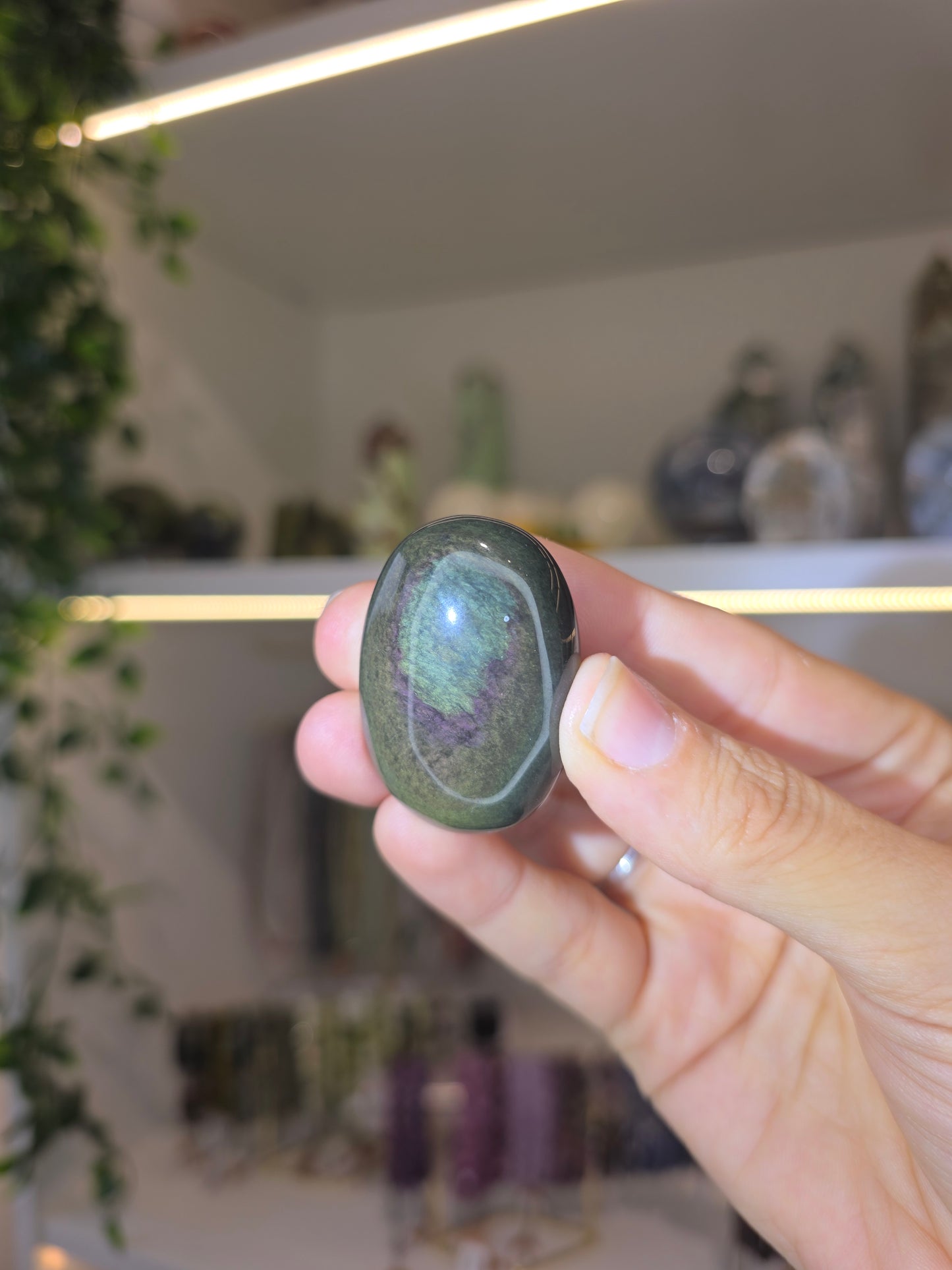Rainbow Obsidian Palm Stones from Mexico