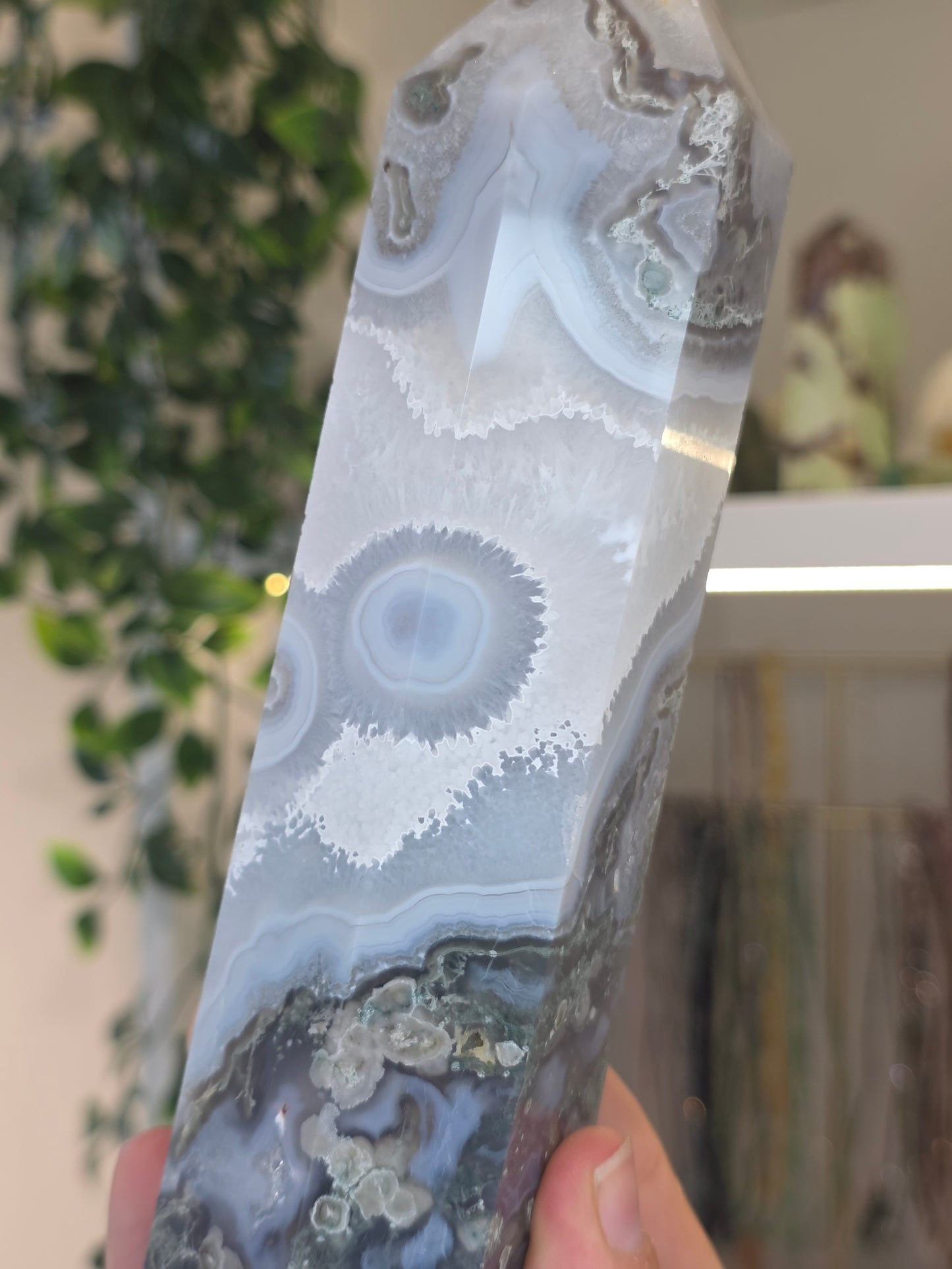 Moss Agate Tower from India - B