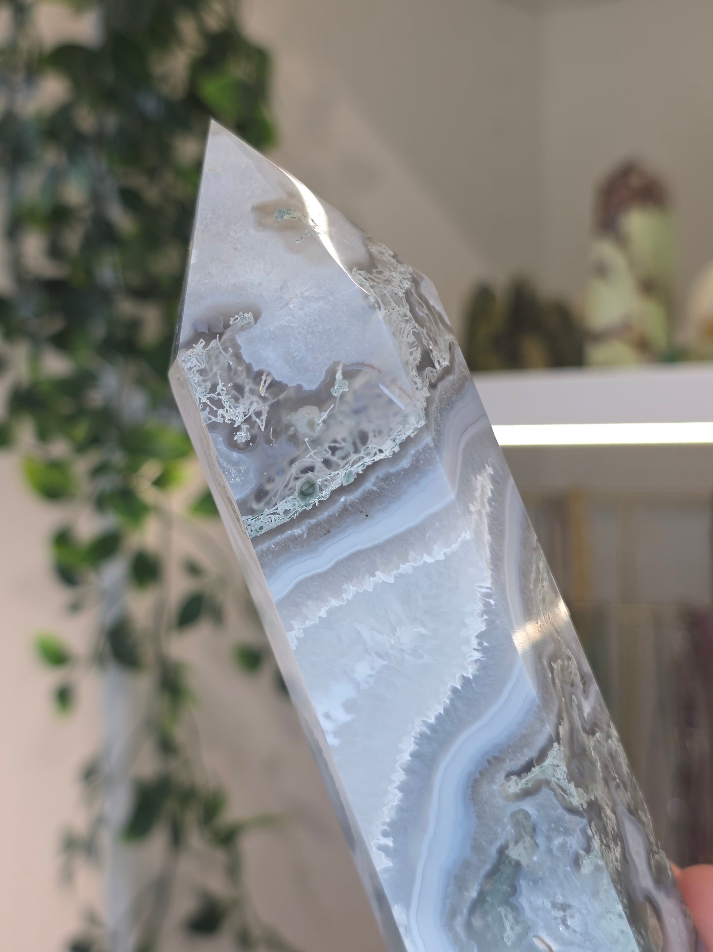 Moss Agate Tower from India - B