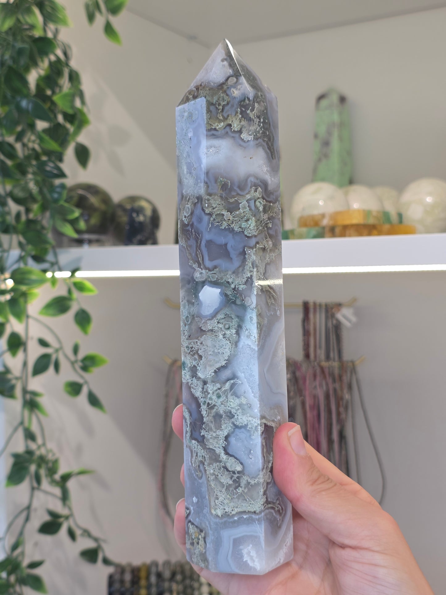 Moss Agate Tower from India - C