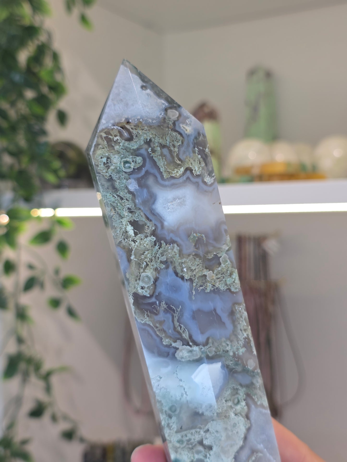 Moss Agate Tower from India - C