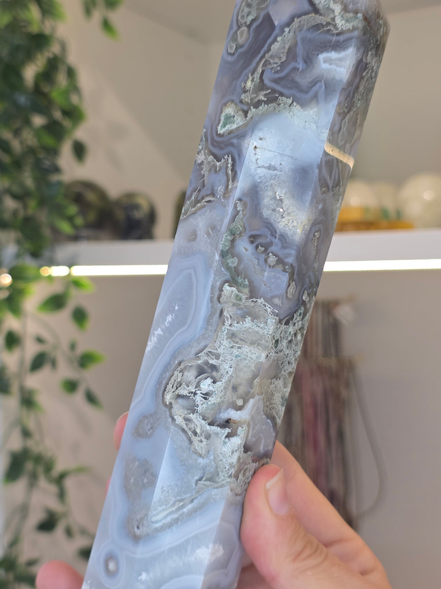 Moss Agate Tower from India - C