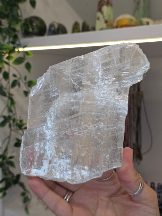 Raw Selenite Slice from Mexico - E