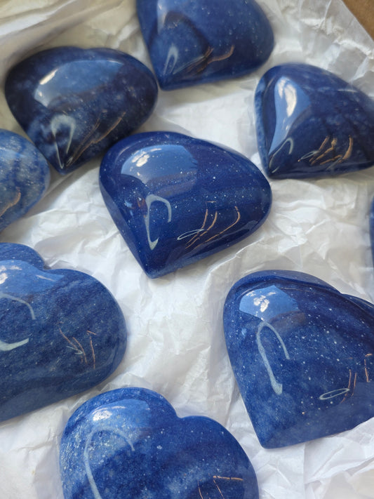 Brazilian Blue Aventurine Large Puffy Hearts