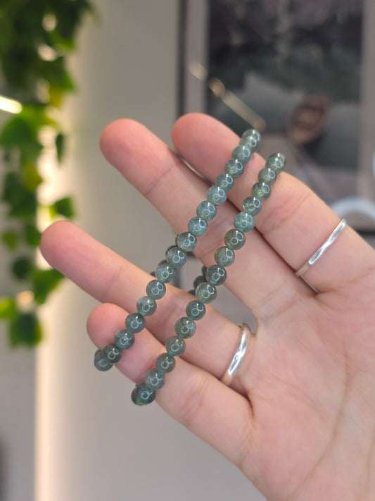 Green Apatite - Round Bead Bracelet 6mm