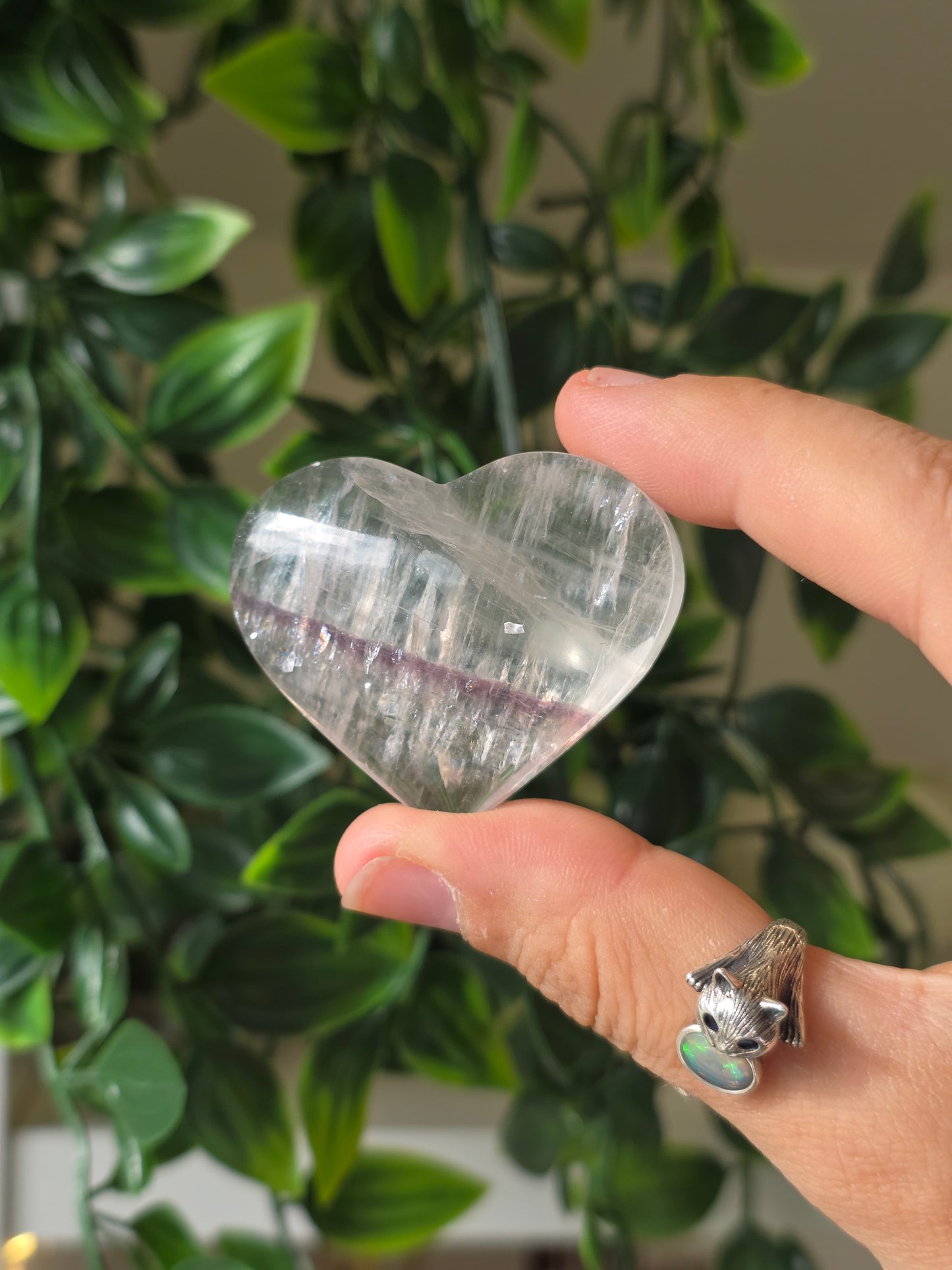 White Fluorite with Mica & Pyrite Hearts