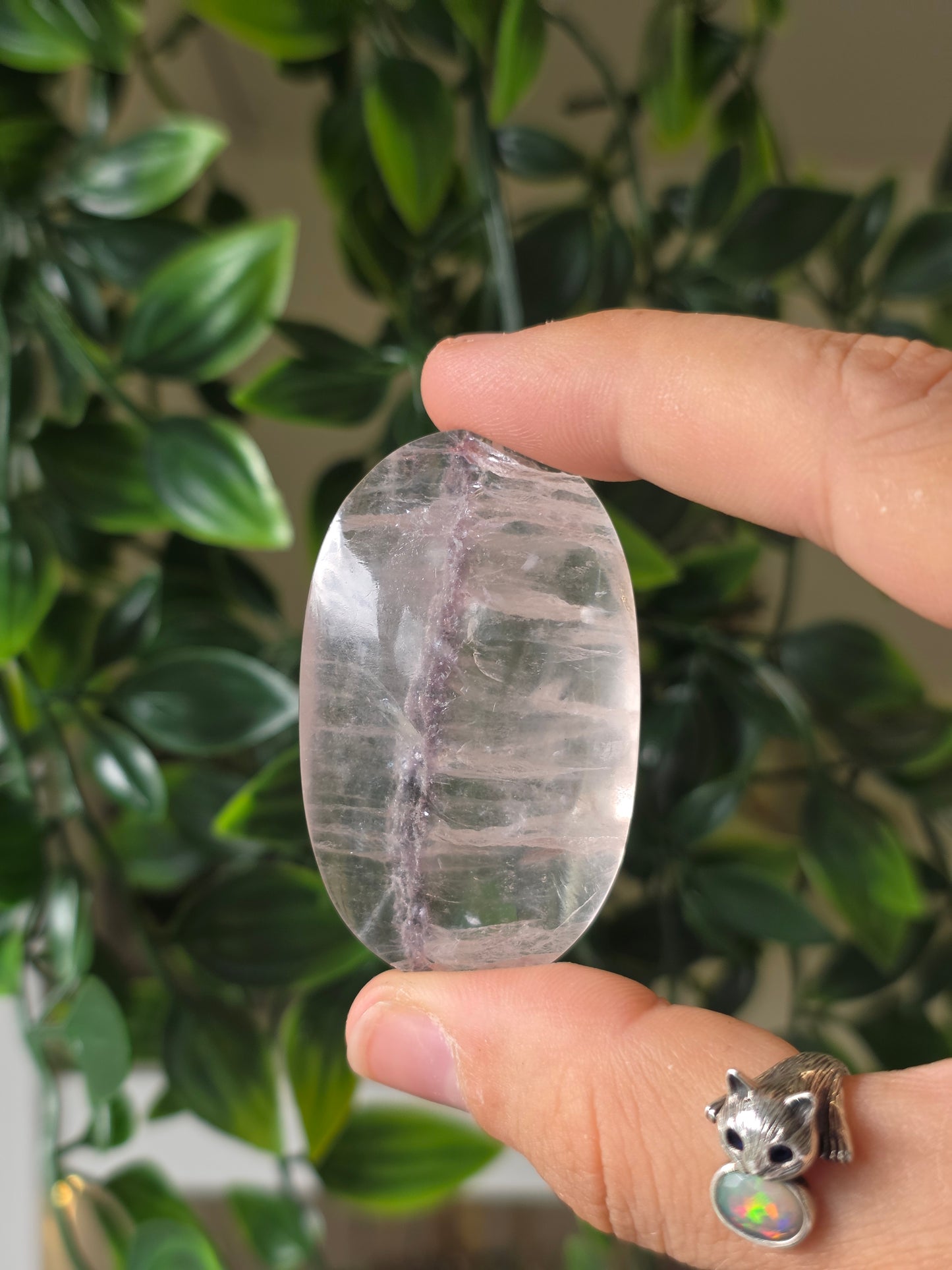 White Fluorite with Mica & Pyrite Palm Stones