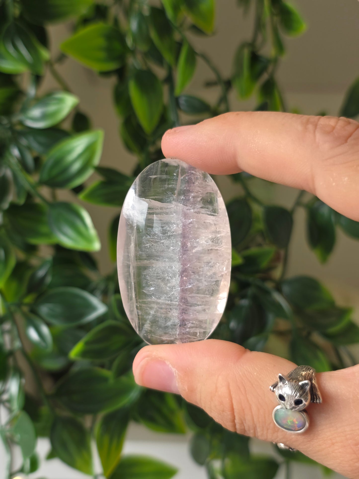 White Fluorite with Mica & Pyrite Palm Stones