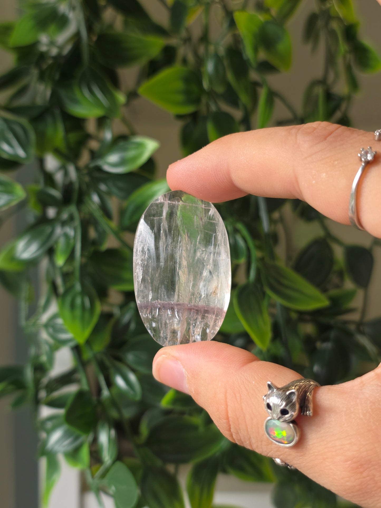 White Fluorite with Mica & Pyrite Palm Stones